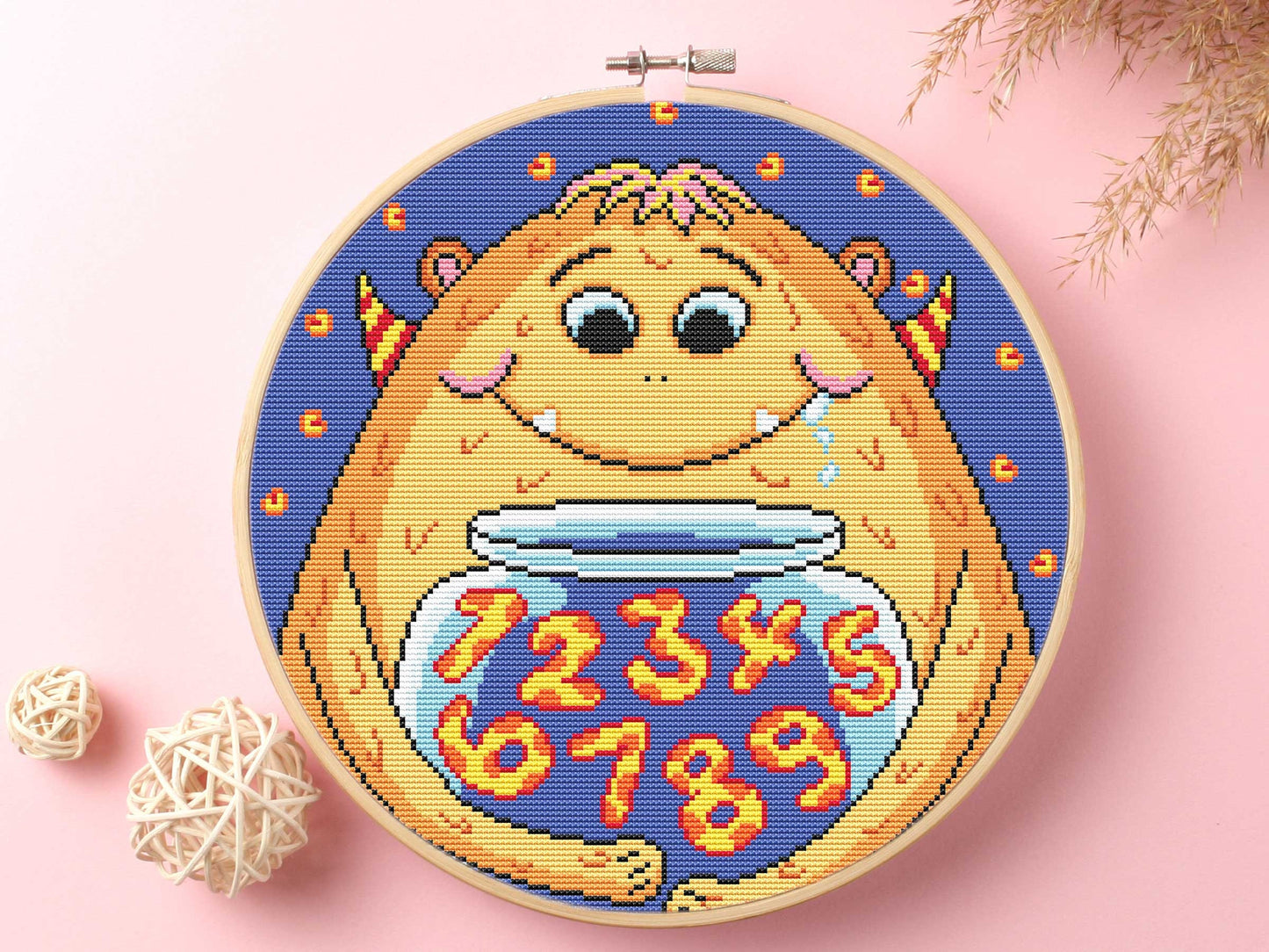 Monster With Sweets Cross Stitch Kit Beginner #KEMX328