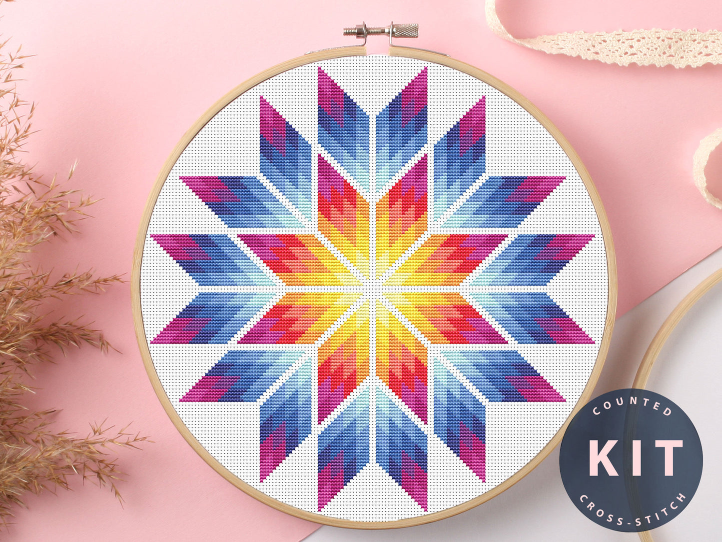 Color_Abstraction Cross Stitch Kit Beginner #KEMX235_1
