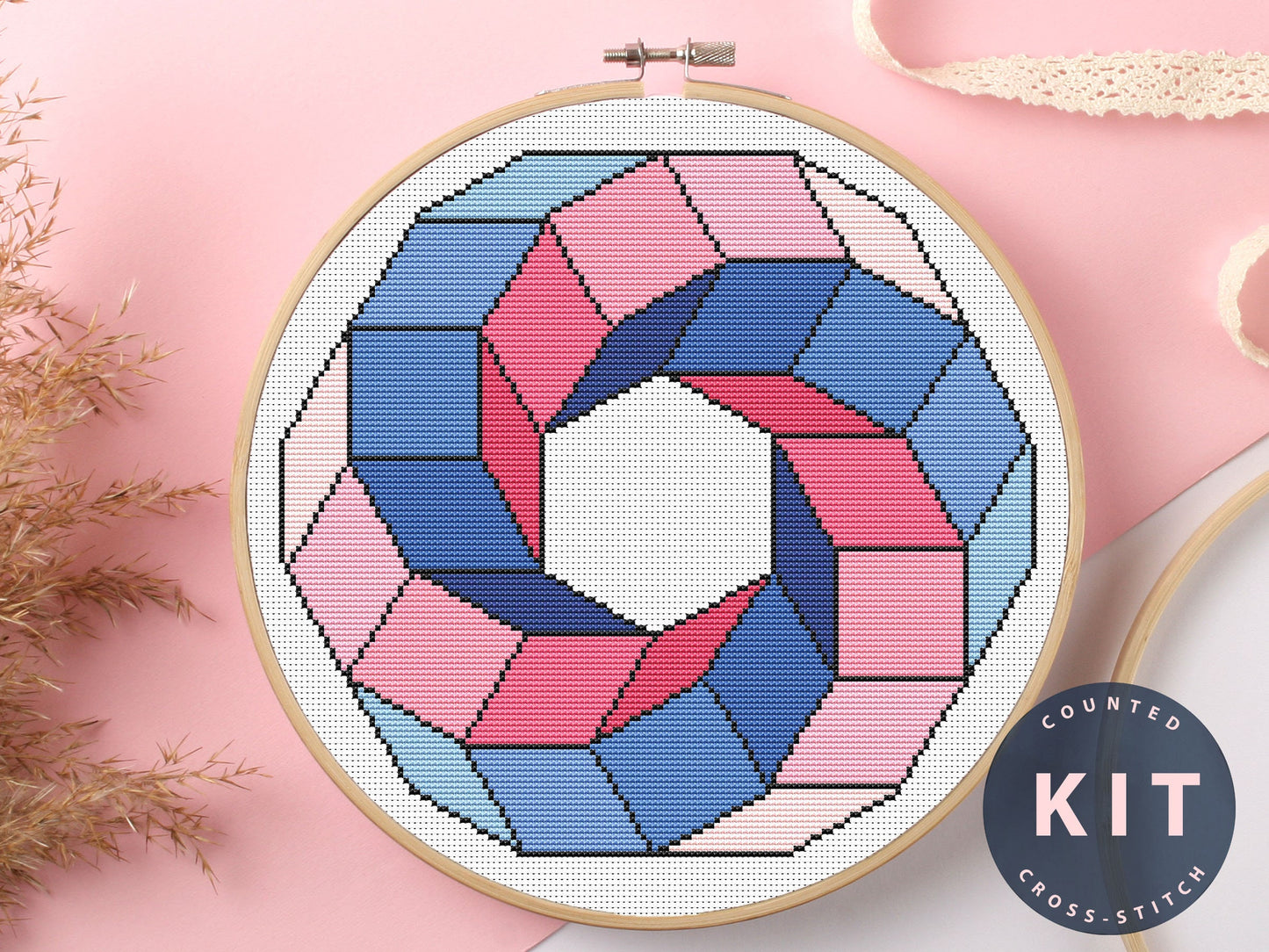 Color_Abstraction Cross Stitch Kit Beginner #KEMX243_1