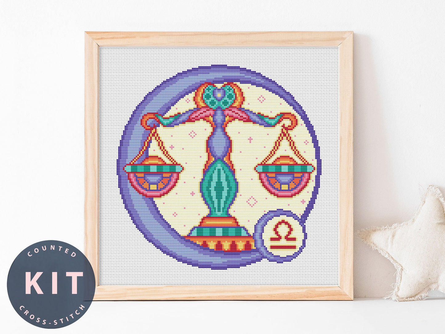 Libra Zodiac Cross Stitch Kit Beginner #KEMX269