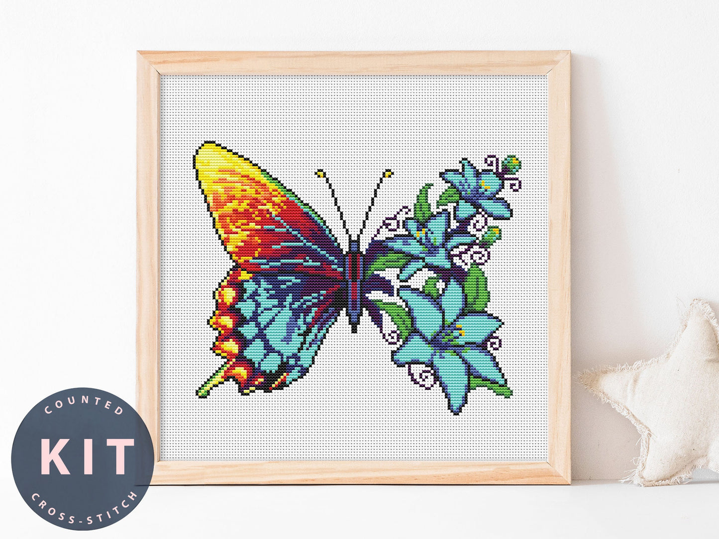 Butterfly Cross Stitch Kit Counted #KEMX222