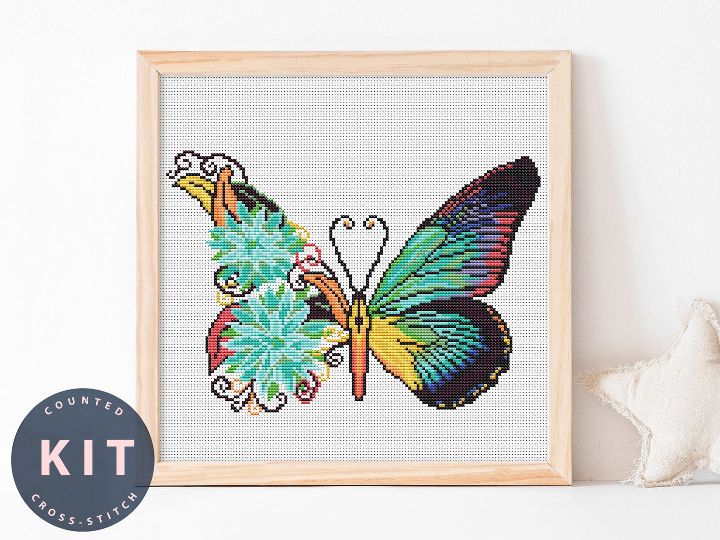 Modern Cross Stitch Kit Butterfly #KEMX223