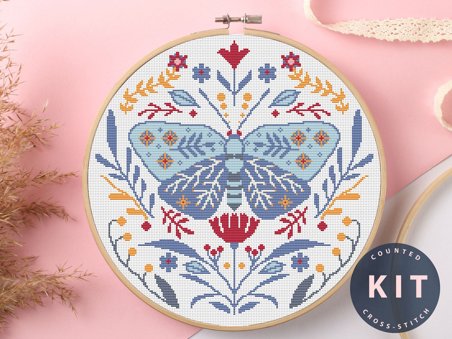 Butterfly Cross Stitch Kit Beginner #KEMX085