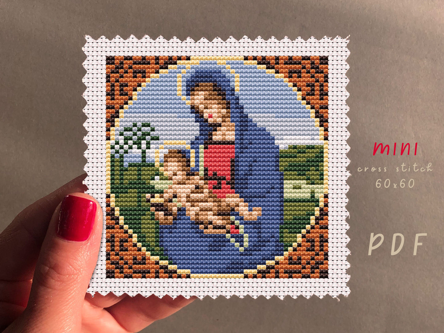 Madonna Conestabile Cross Stitch Pattern: DIY Embroidery (PDF Pattern)