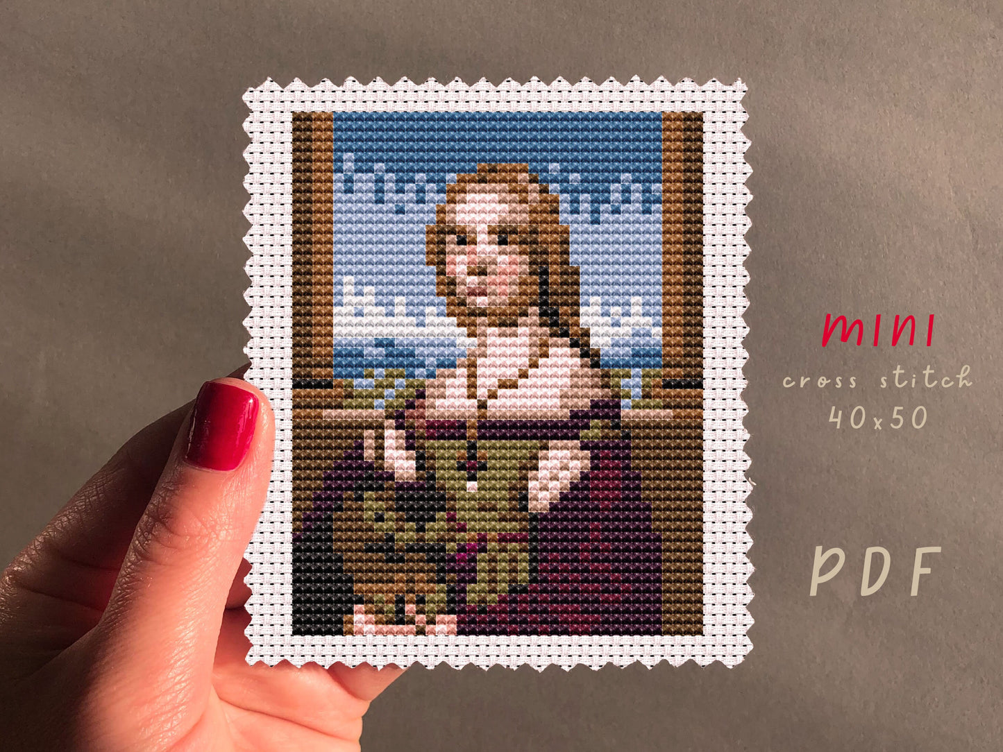 Lady With Unicorn Cross Stitch Pattern: DIY Sewing (Digital Download)