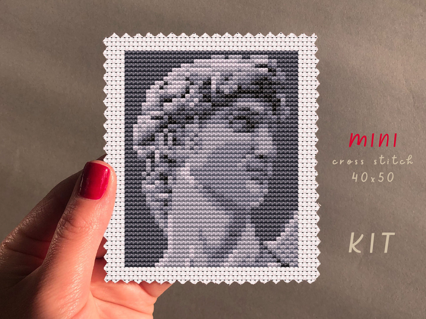 David Cross Stitch Kit: Minimalist Sunset DIY Embroidery