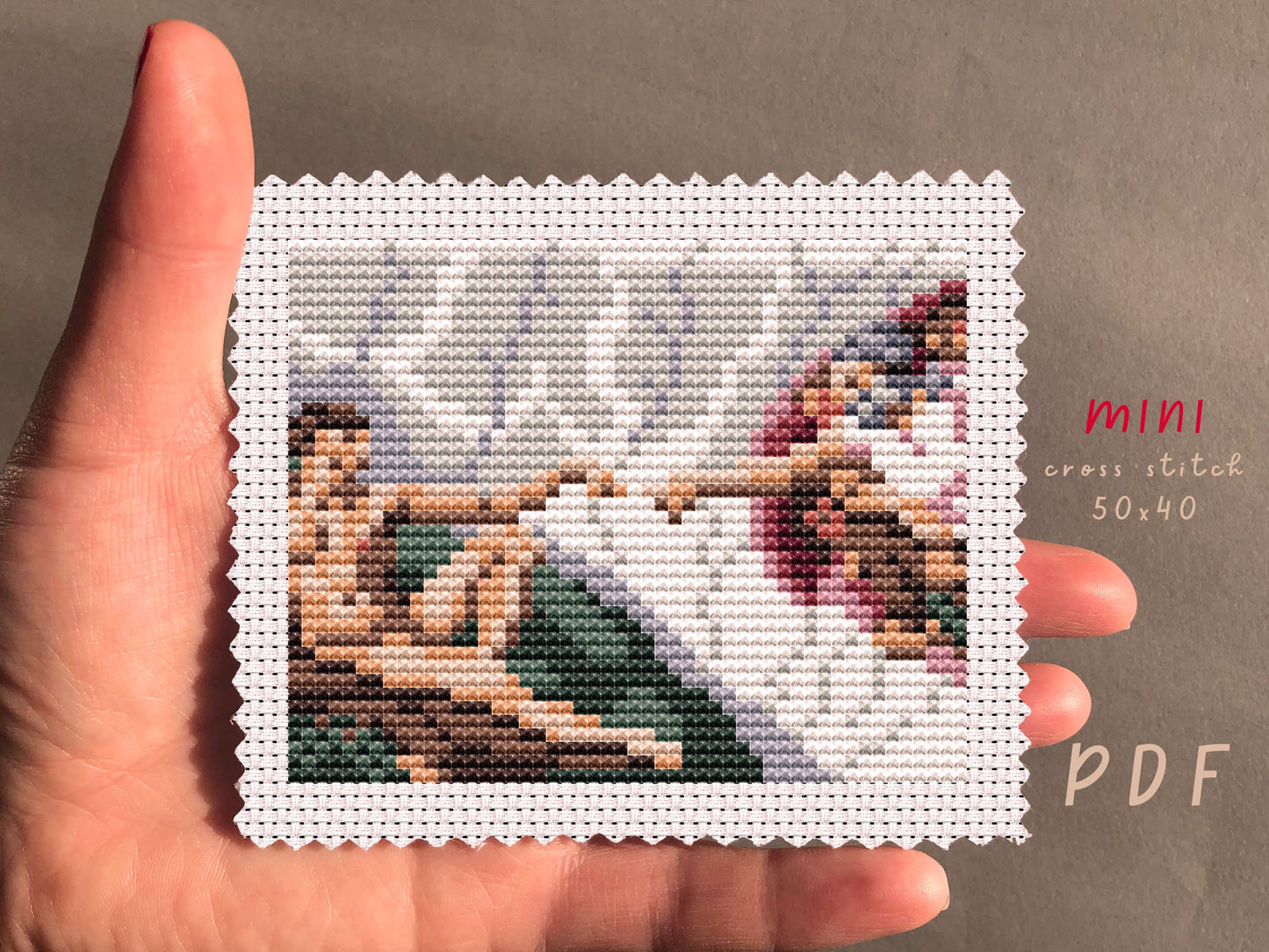 Creation Of Adam Cross Stitch Pattern: Beginner DIY (PDF Pattern)