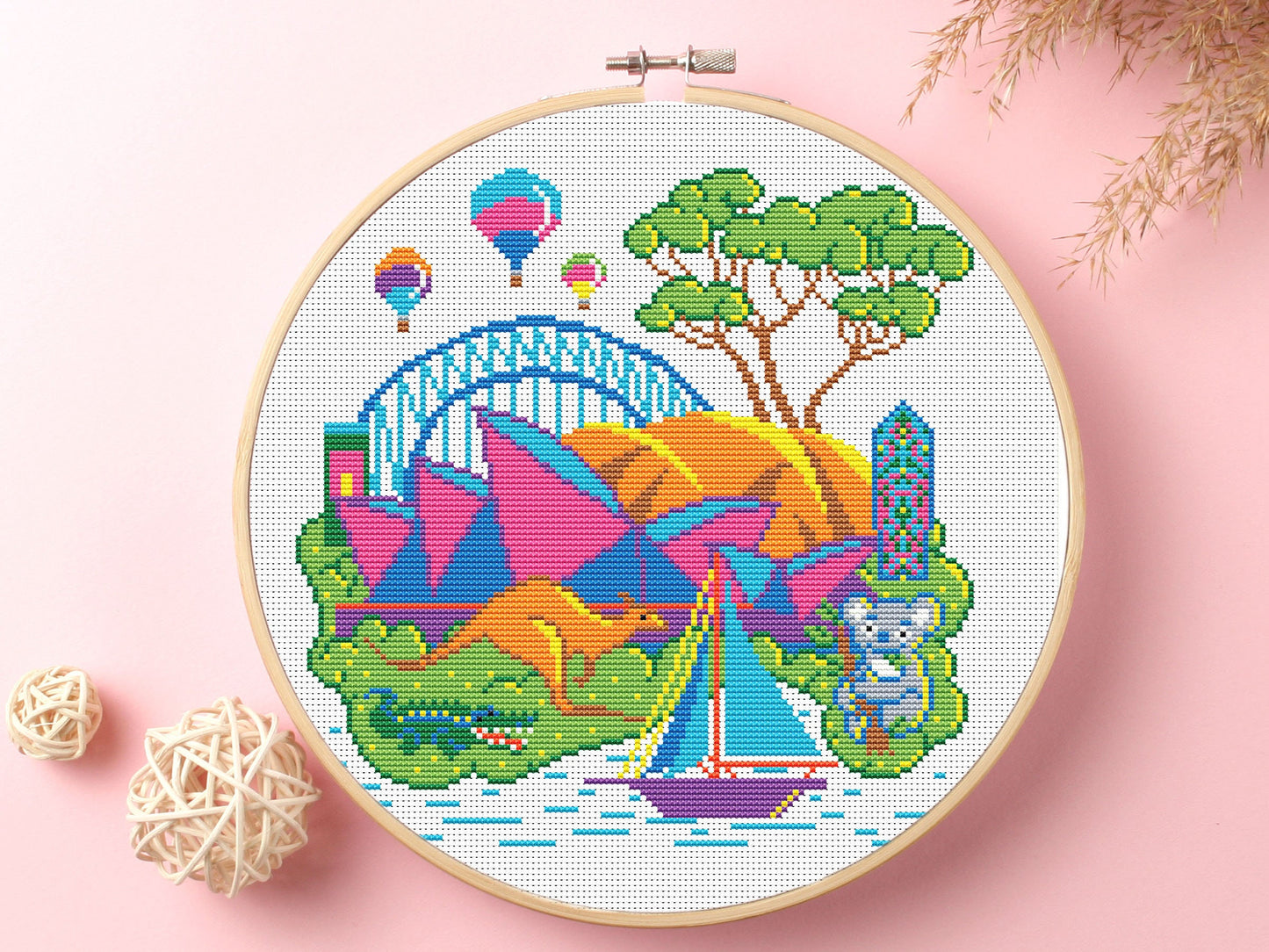 Australia Cross Stitch Kit | Cityscape, Modern Wall Art