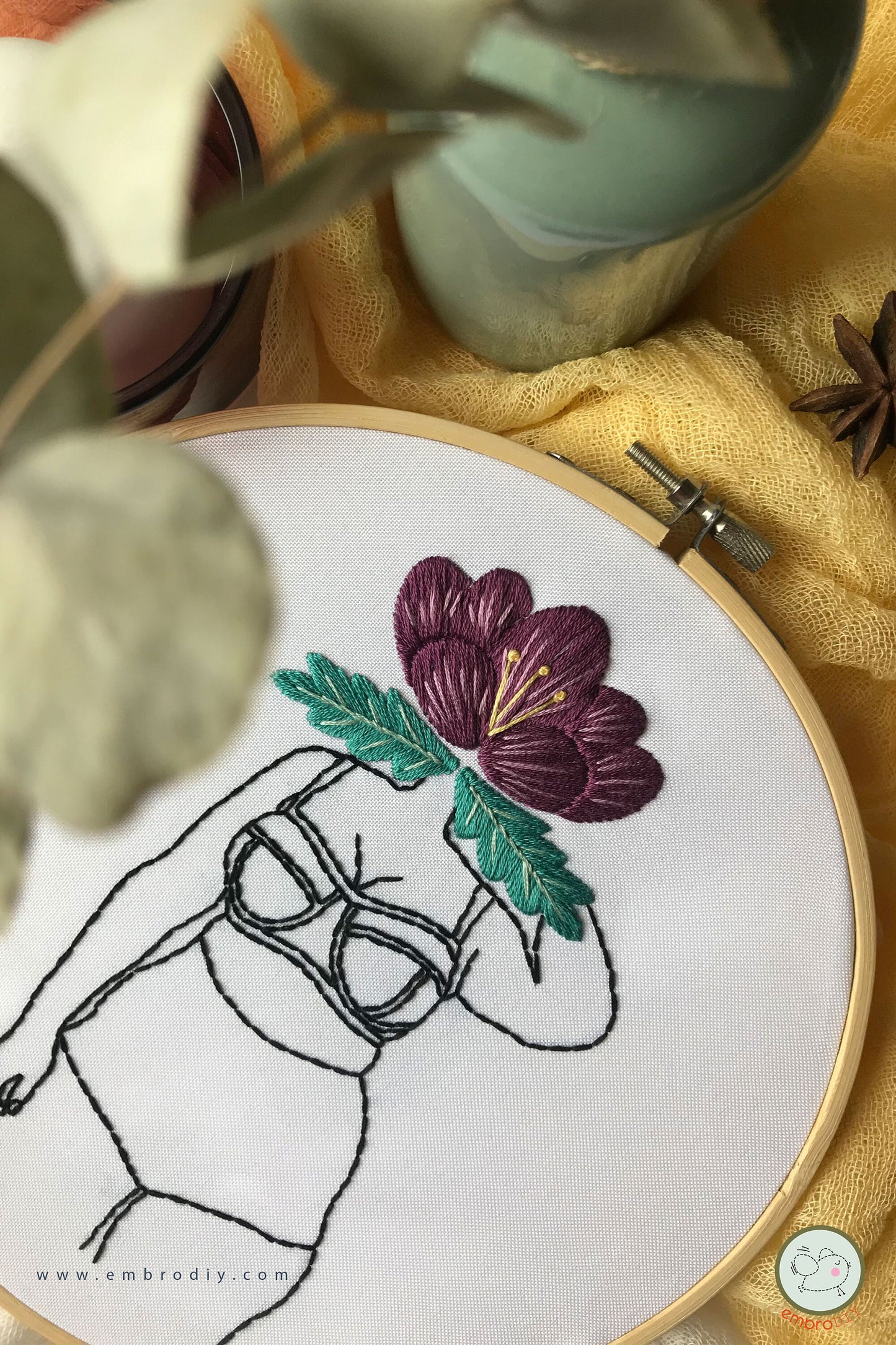 Floral Embroidery Pattern: Plus Size Feminism DIY (PDF Pattern)