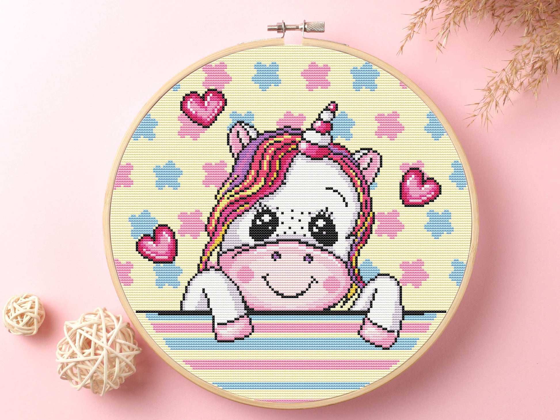 Cute Unicorn Cross Stitch Kit Beginner #KEMX298