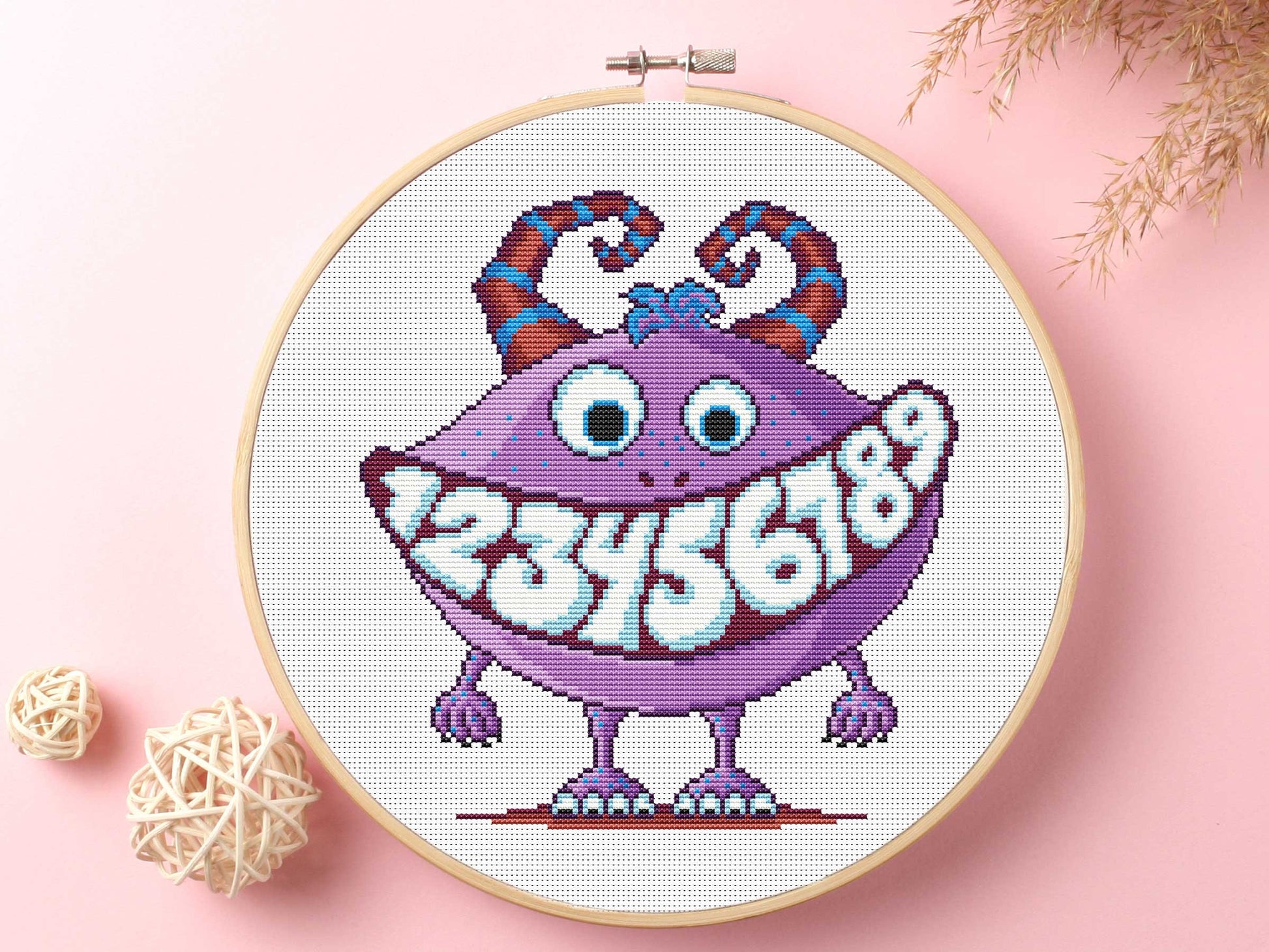Monster Cross Stitch Kit Beginner #KEMX327