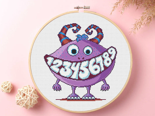 Monster Cross Stitch Kit Beginner #KEMX327