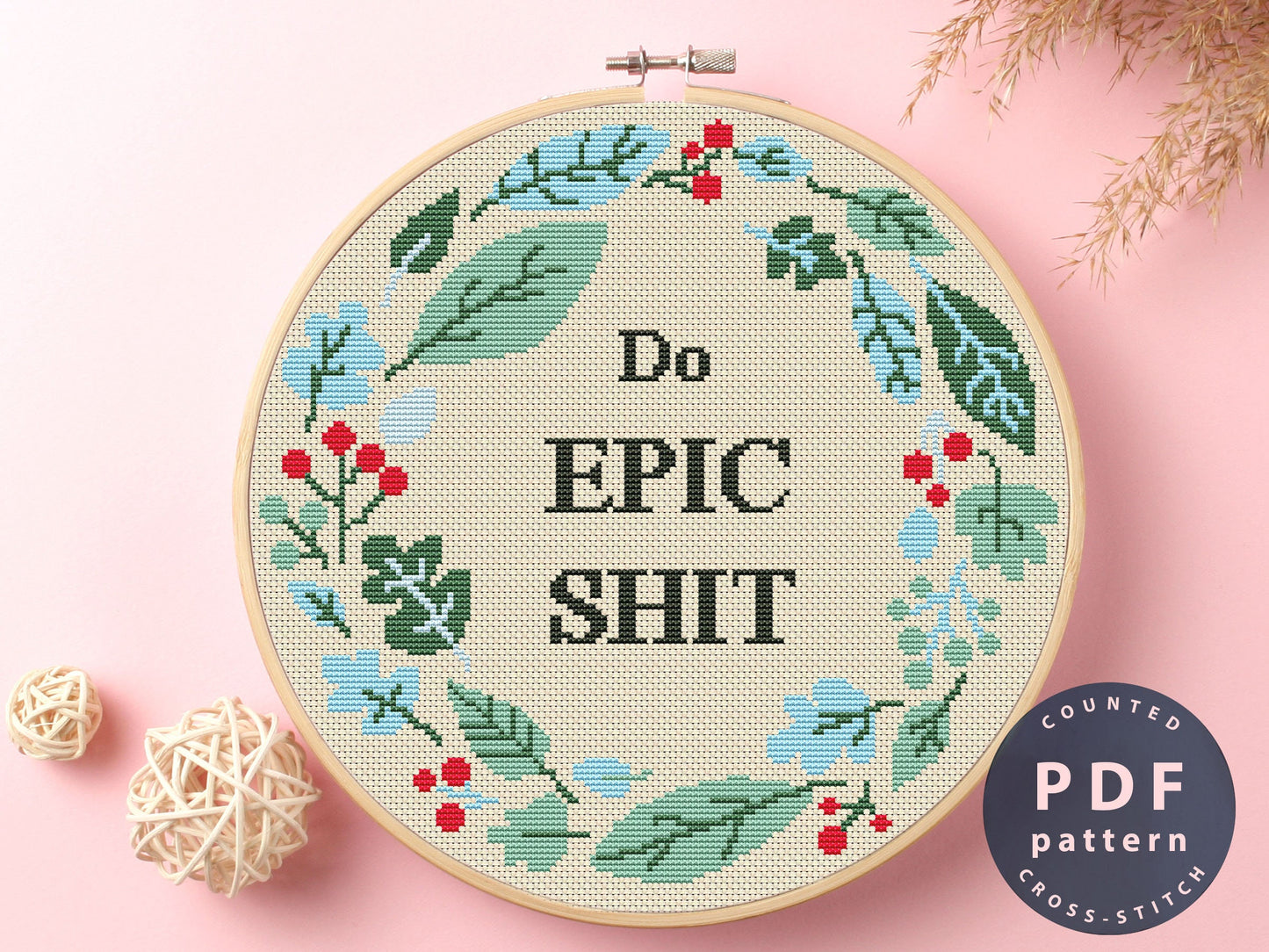 Cross Stitch Pattern Download Do Epic Shit | Cross Stitch Kits | Stitch Design | Embroidery Stitches | Embroidery #EMX065