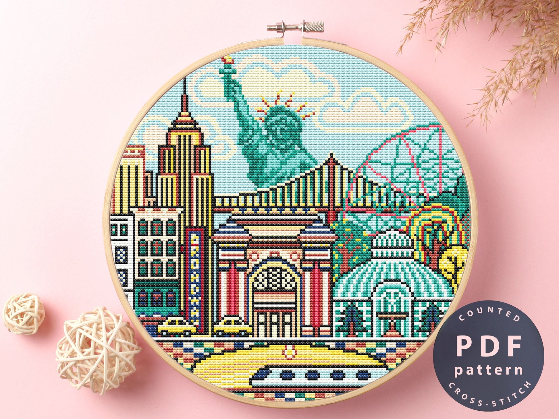 New York City Cross Stitch Pattern: Modern Embroidery DIY (PDF Pattern)