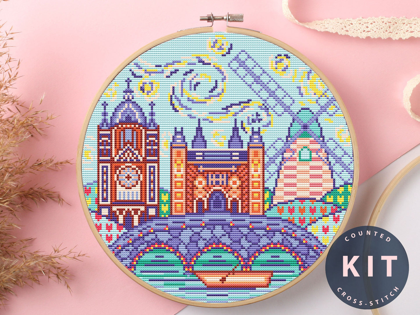 Amsterdam Cross Stitch Kit Beginner #KEMX281