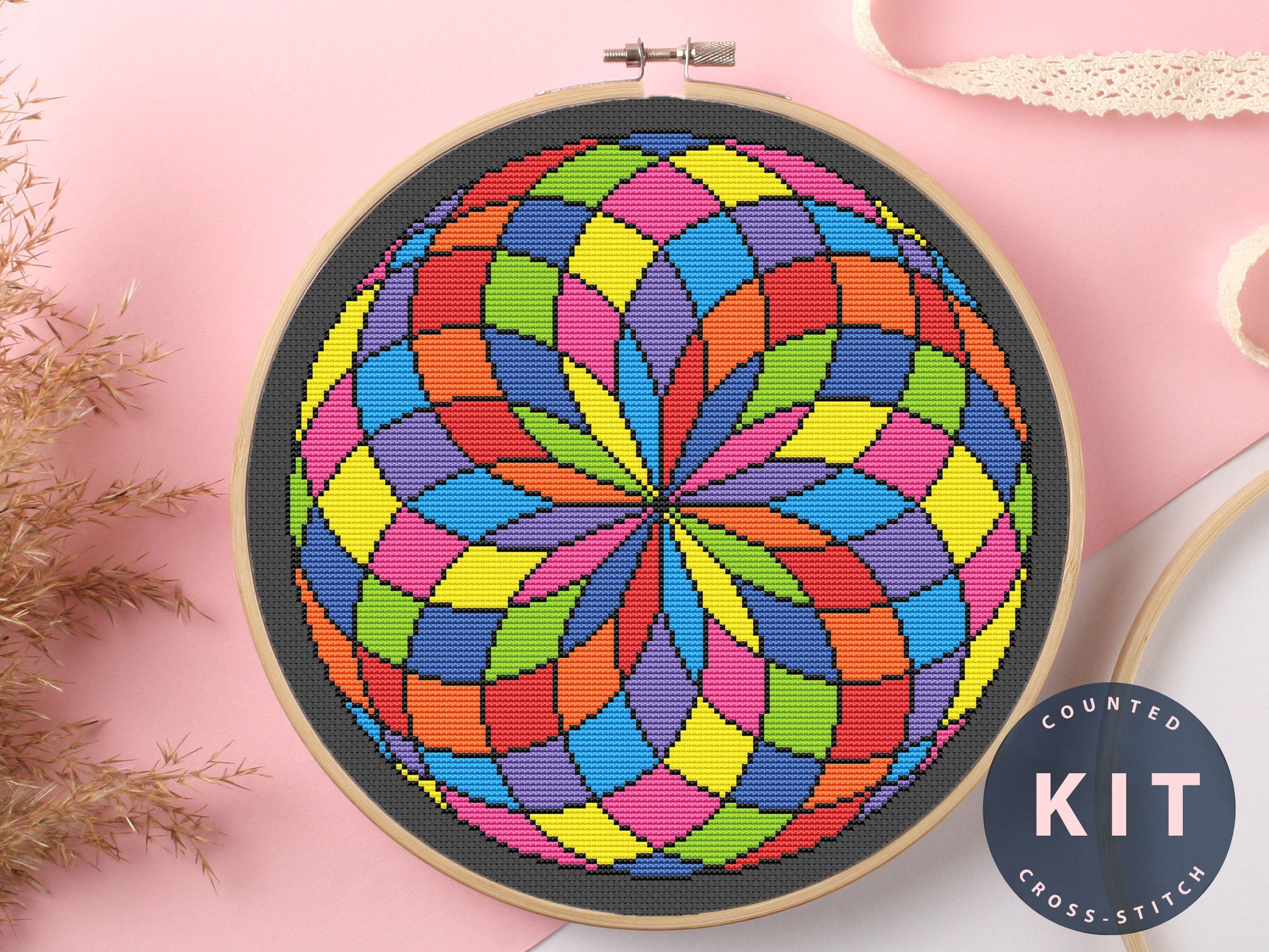Color_Abstraction Cross Stitch Kit Beginner #KEMX240_2