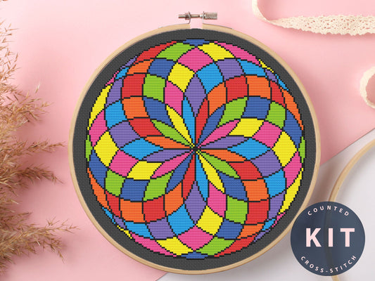 Color_Abstraction Cross Stitch Kit Beginner #KEMX240_2