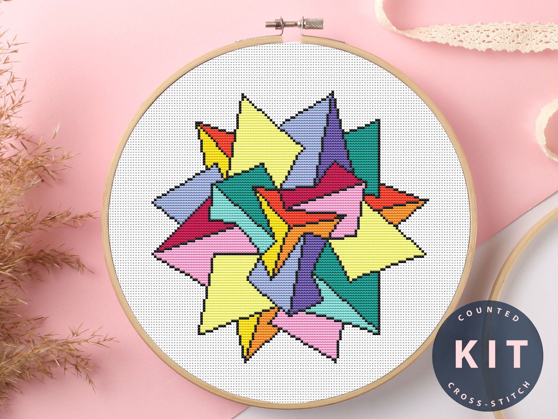 Color_Abstraction Cross Stitch Kit Beginner #KEMX238_1