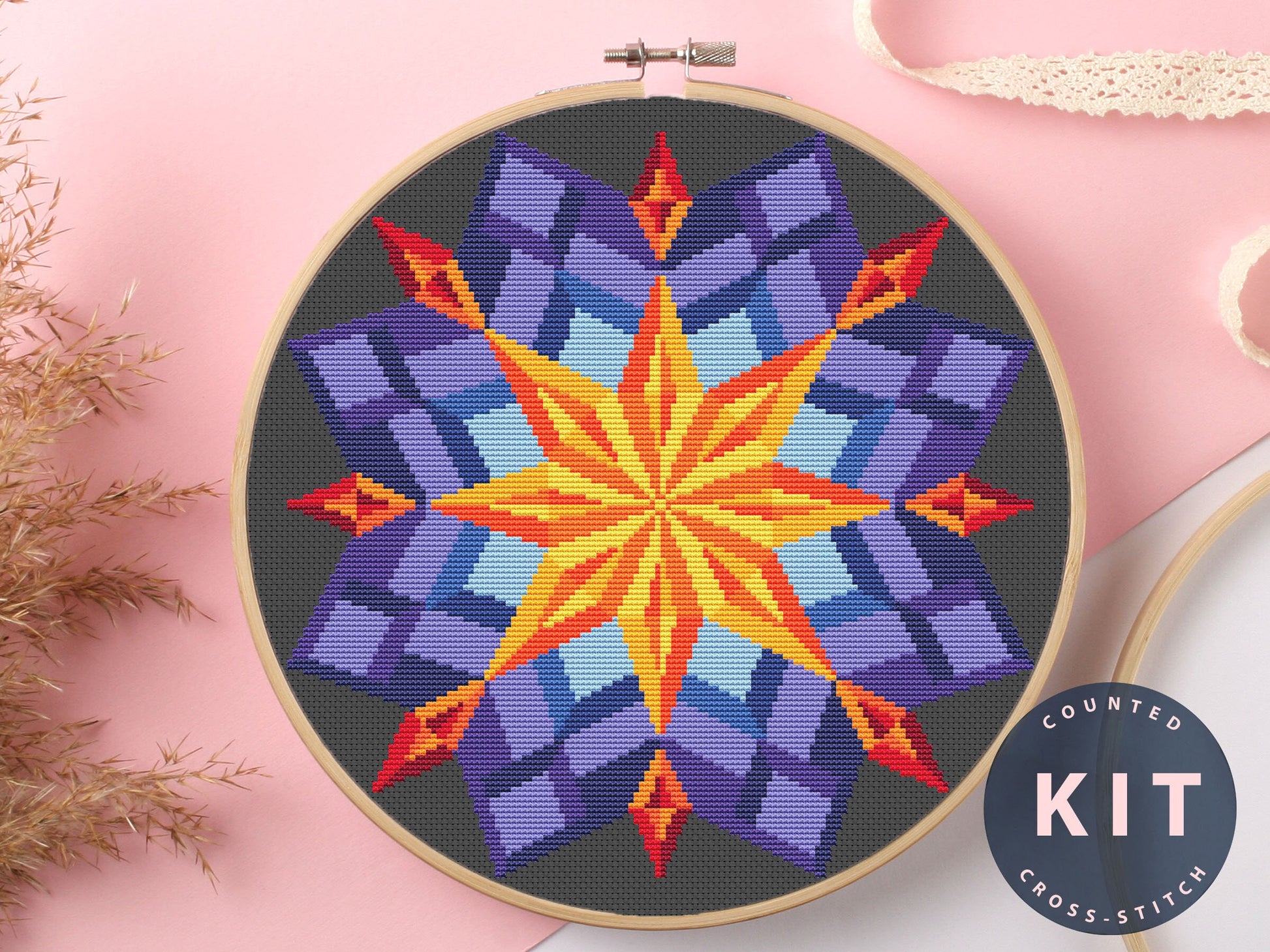 Color_Abstraction Cross Stitch Kit Beginner #KEMX237_2