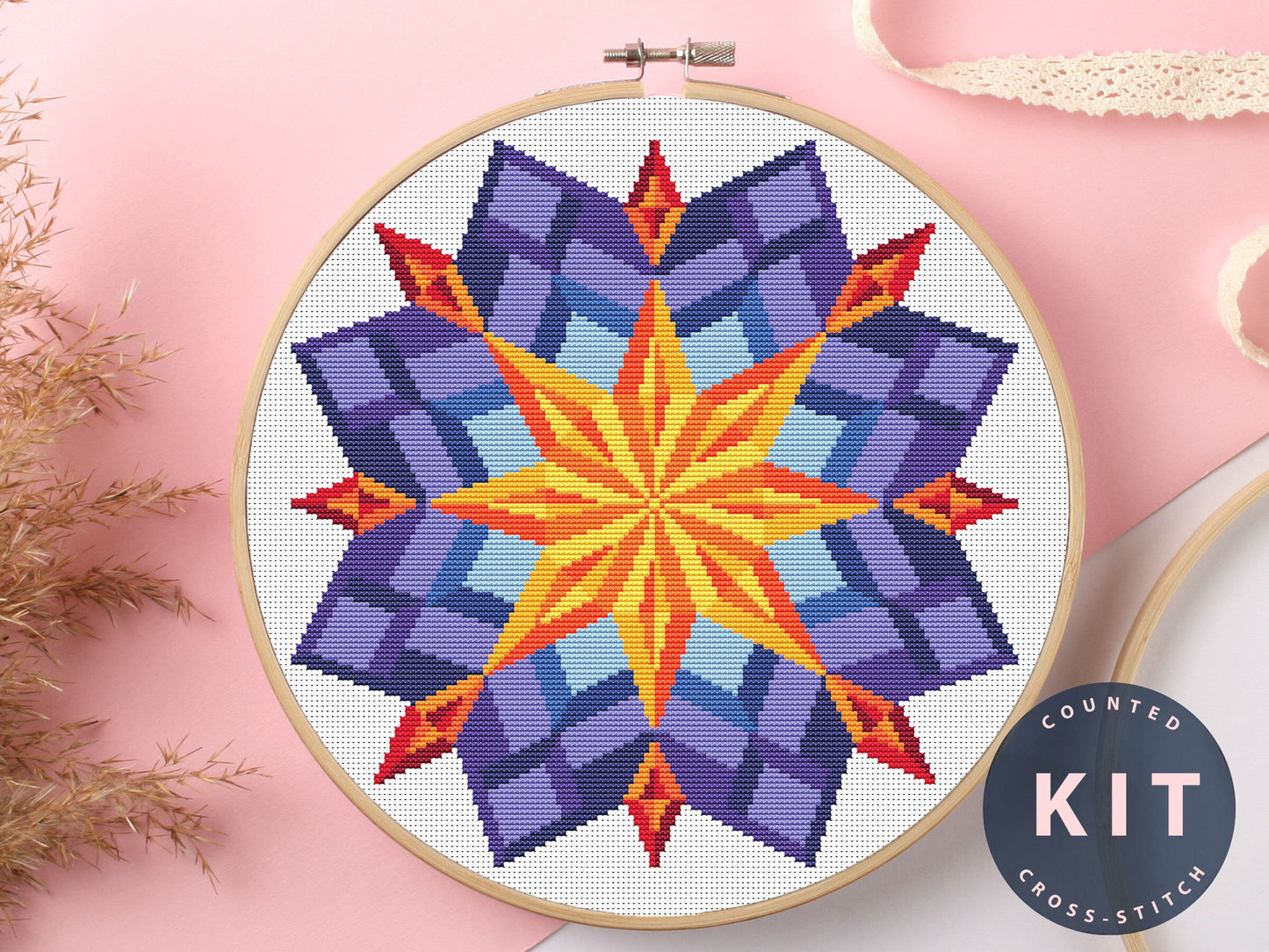 Color_Abstraction Cross Stitch Kit Beginner #KEMX237_1