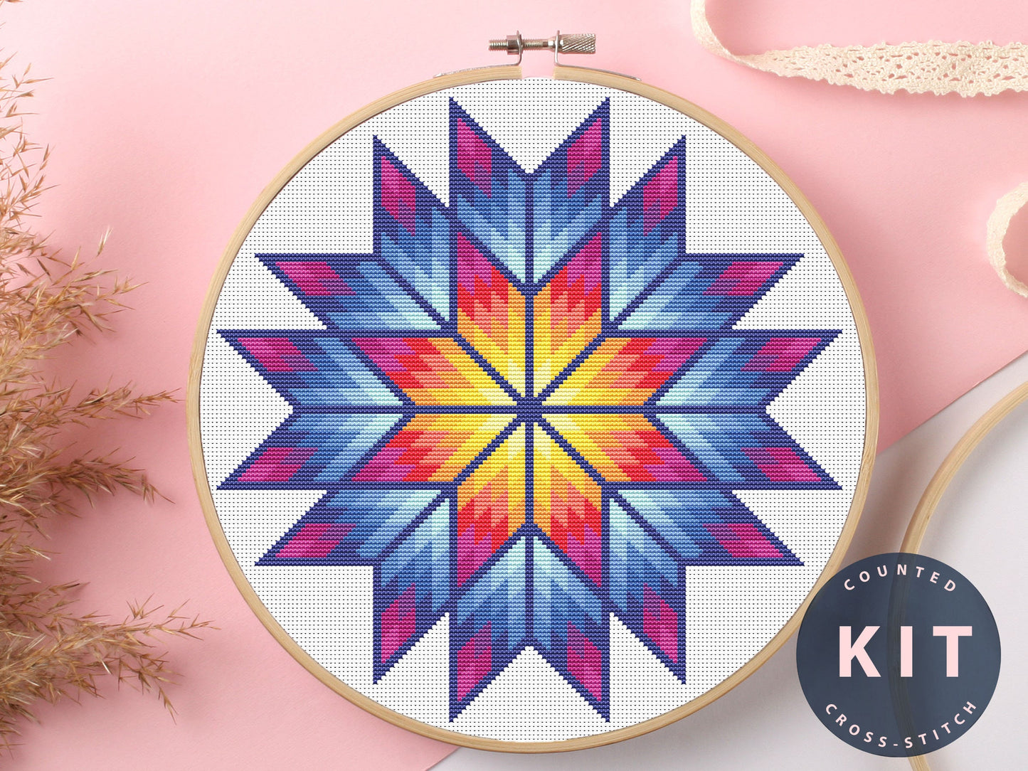Color_Abstraction Cross Stitch Kit Beginner #KEMX235_2
