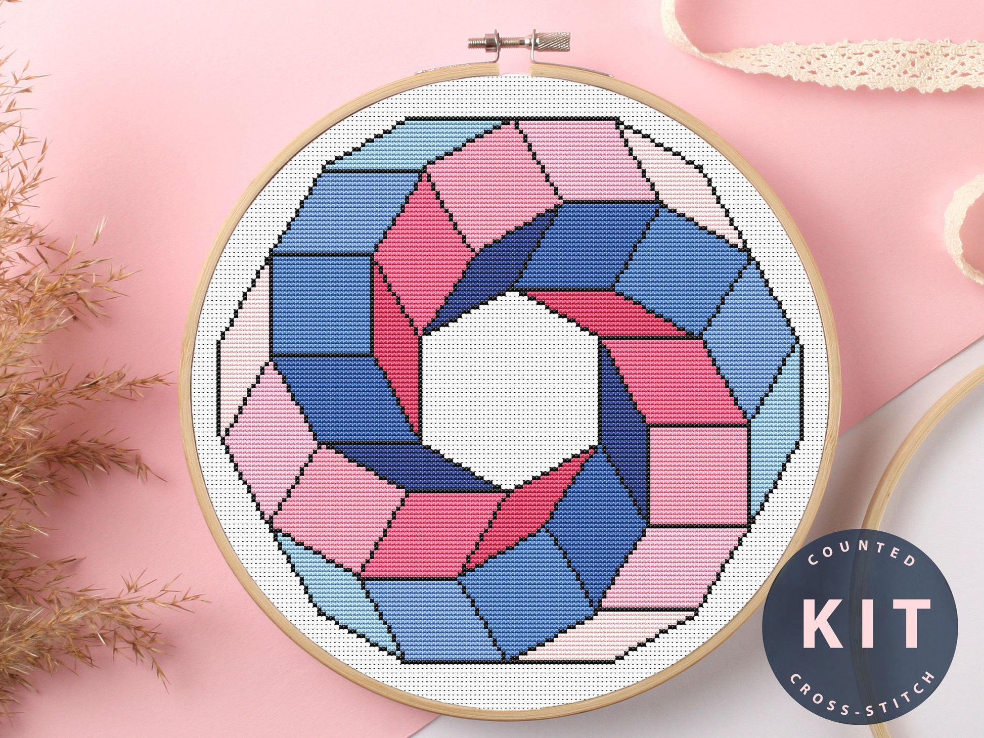 Color_Abstraction Cross Stitch Kit Beginner #KEMX243_1