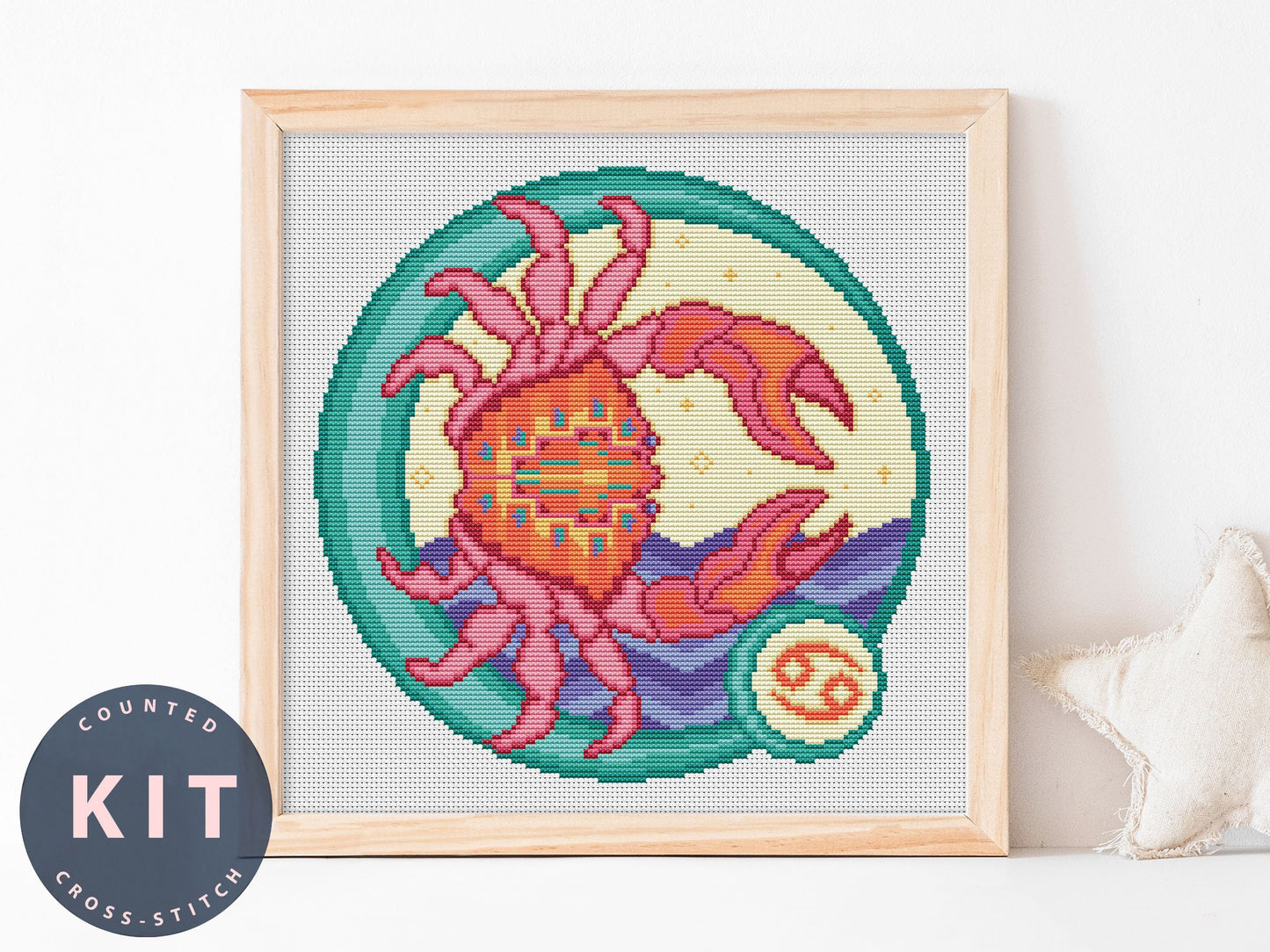 Zodiac Cancer Cross Stitch Kit Beginner #KEMX259