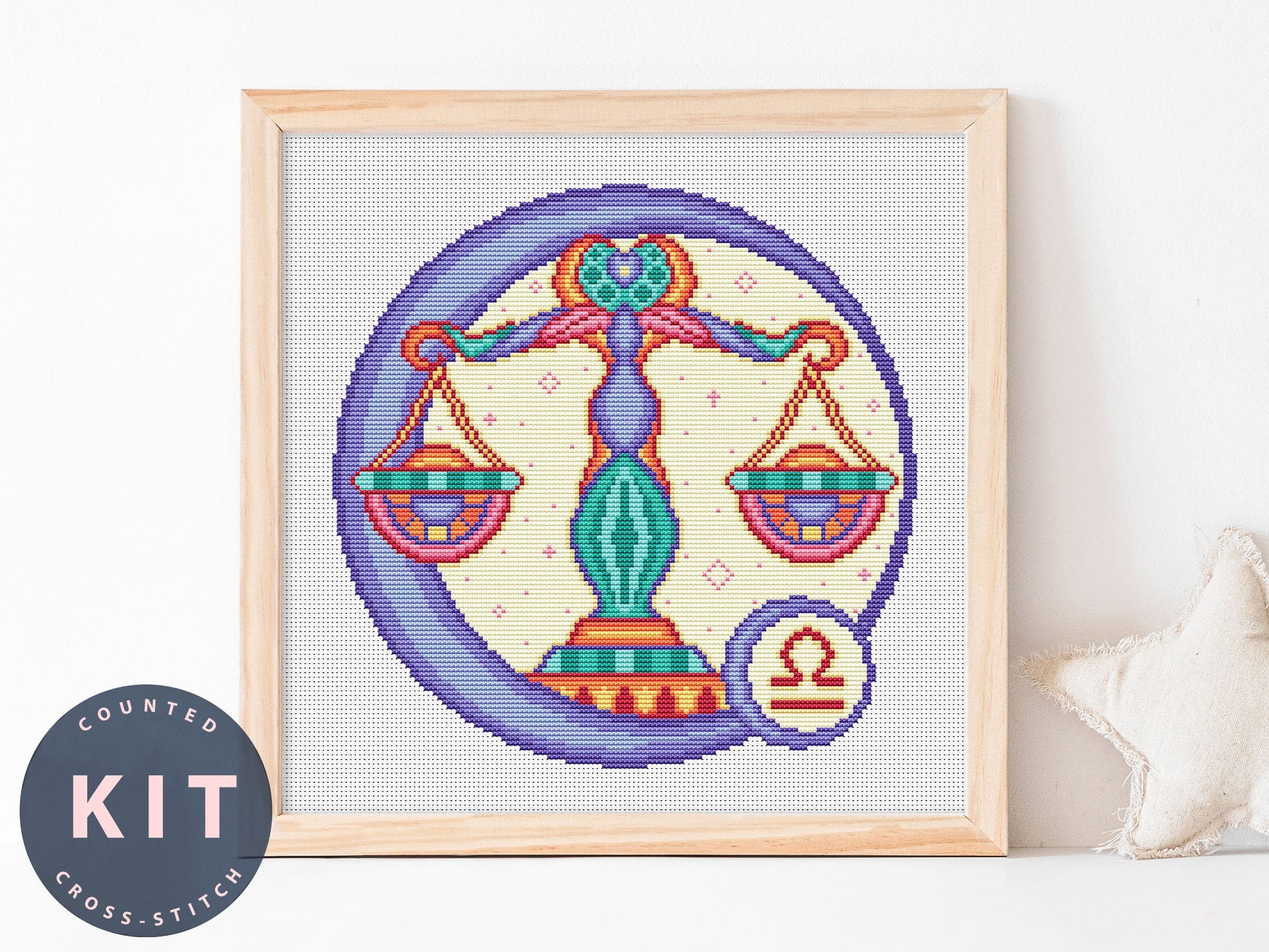 Libra Zodiac Cross Stitch Kit Beginner #KEMX269
