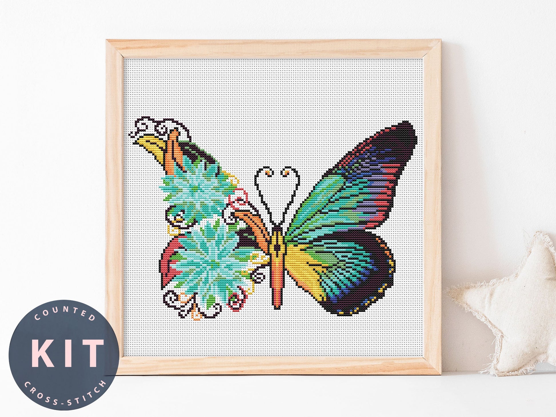 Modern Cross Stitch  Kit Butterfly #KEMX223