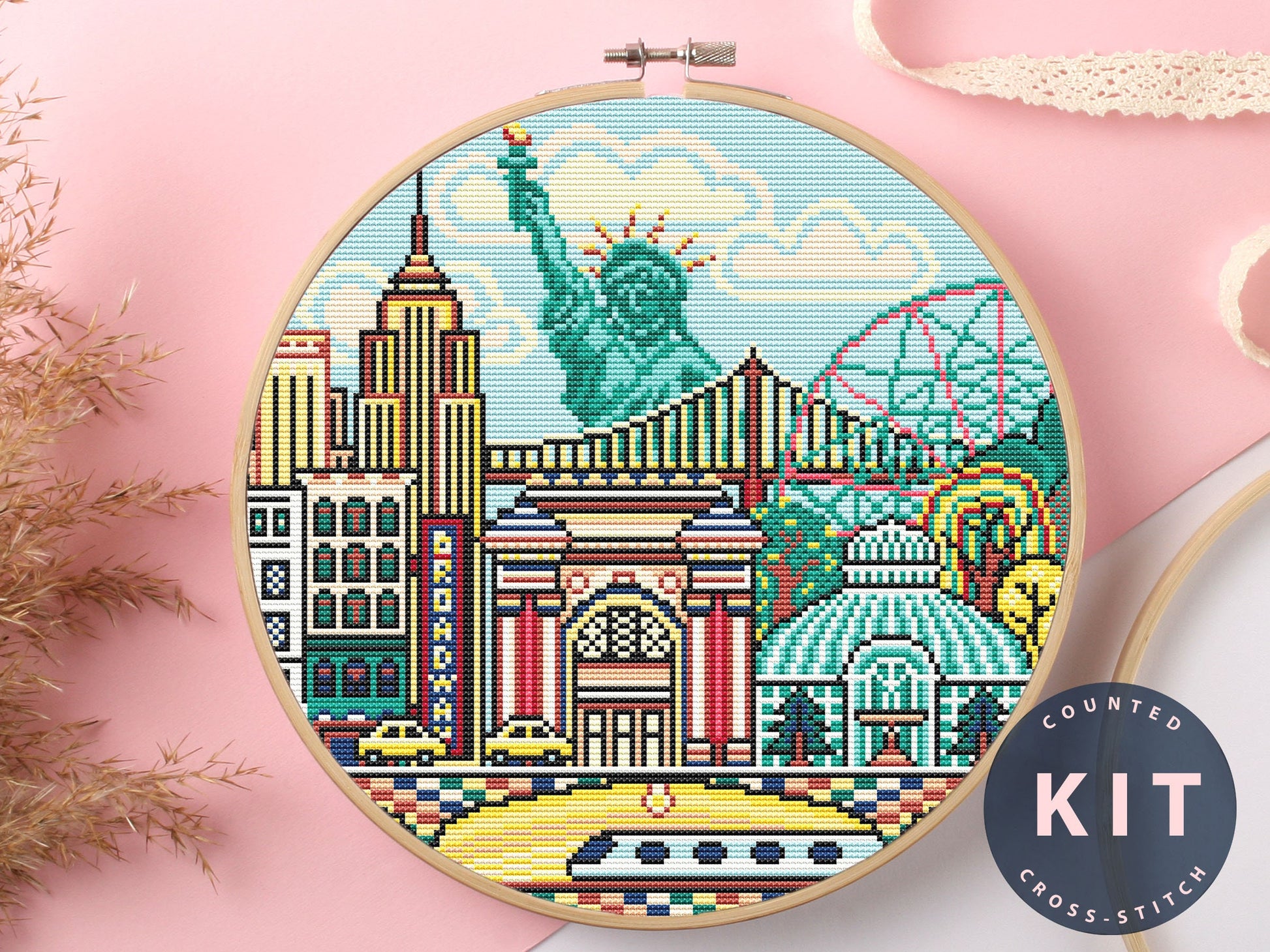 New York Cross Stitch Kit Beginner #KEMX285