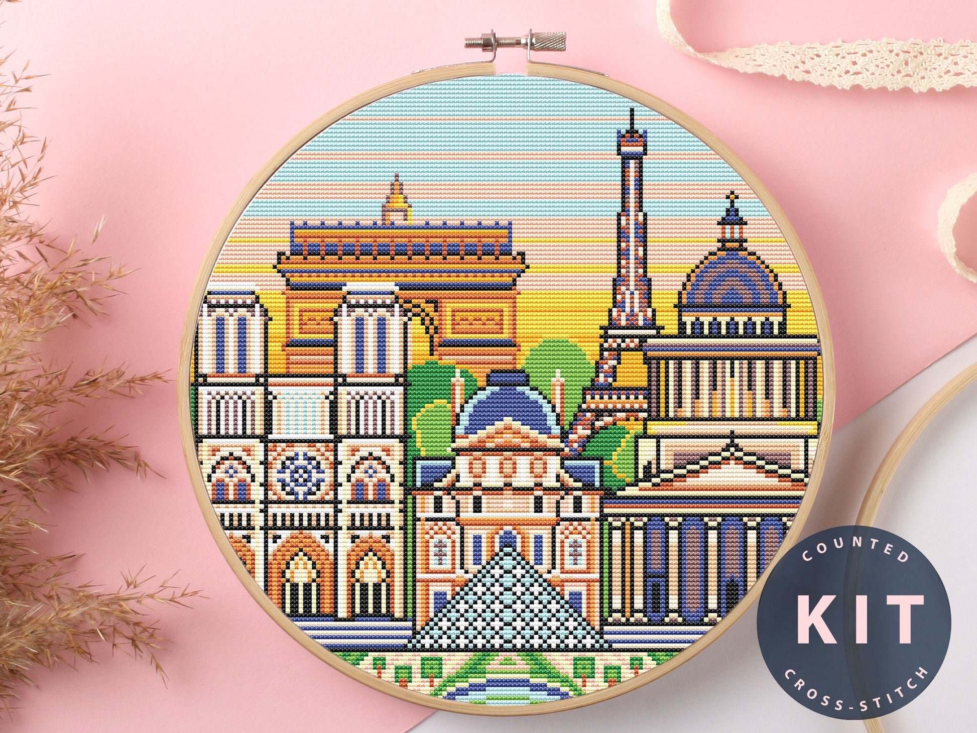 Paris Cross Stitch Kit Beginner #KEMX286