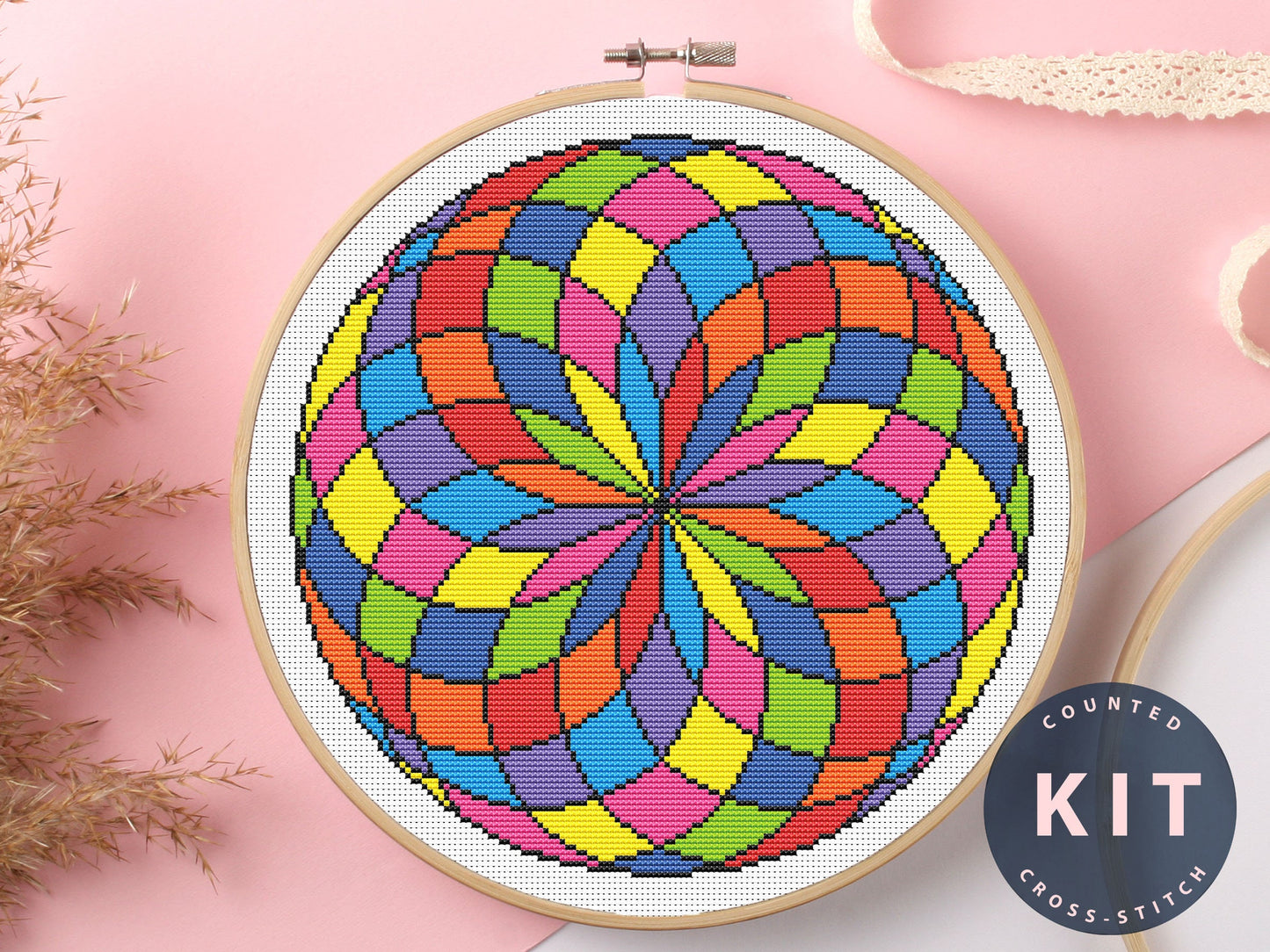 Color_Abstraction Cross Stitch Kit Beginner #KEMX240_1