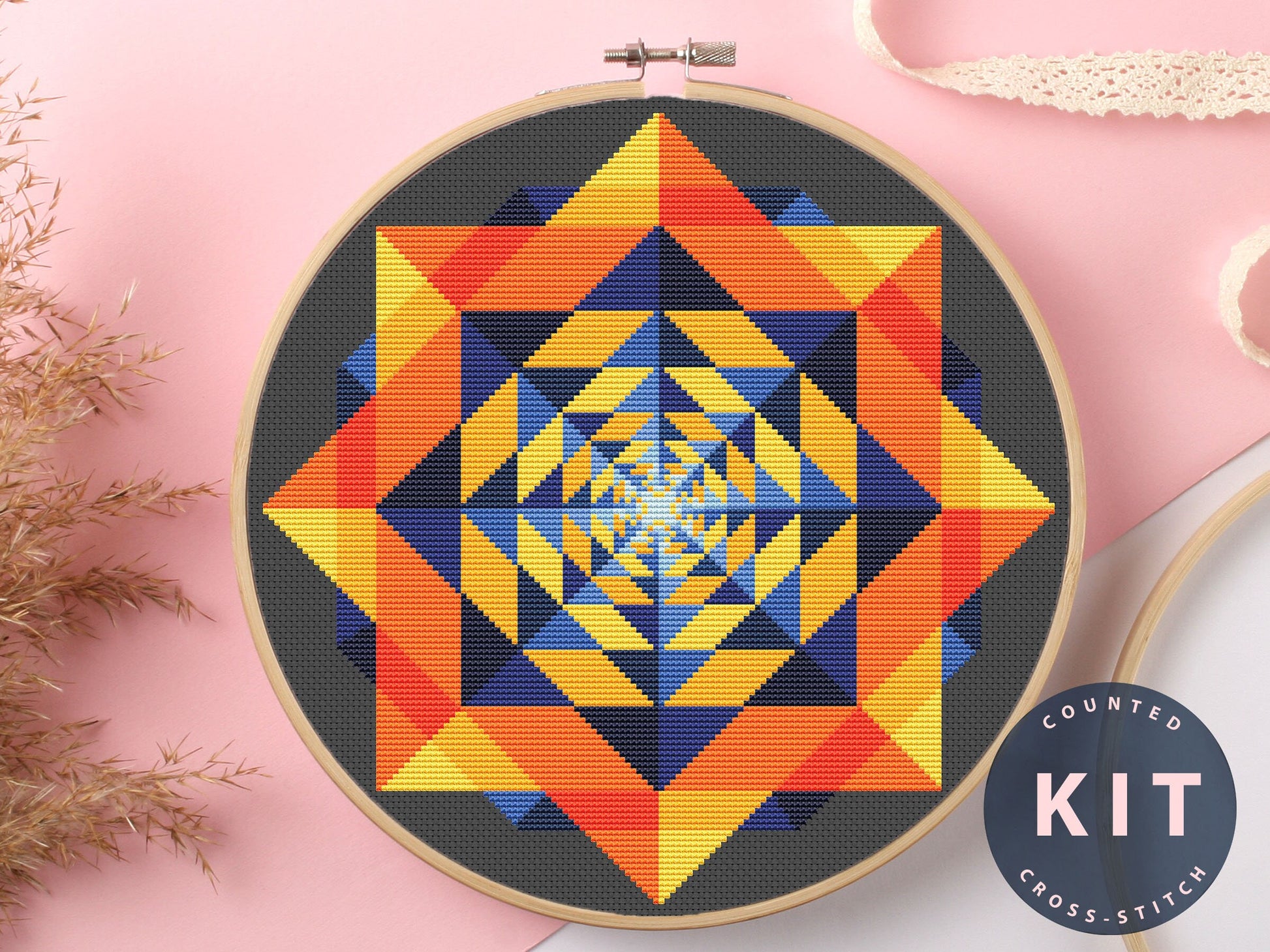 Color_Abstraction Cross Stitch Kit Beginner #KEMX236_1