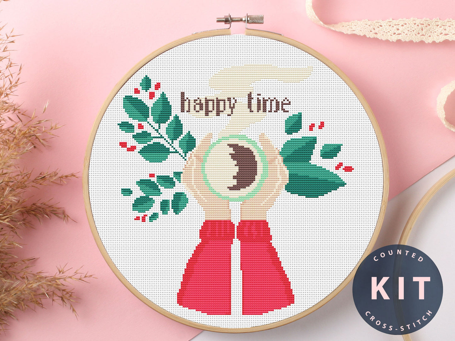 Happy Time Cross Stitch Kit Beginner #KEMX069