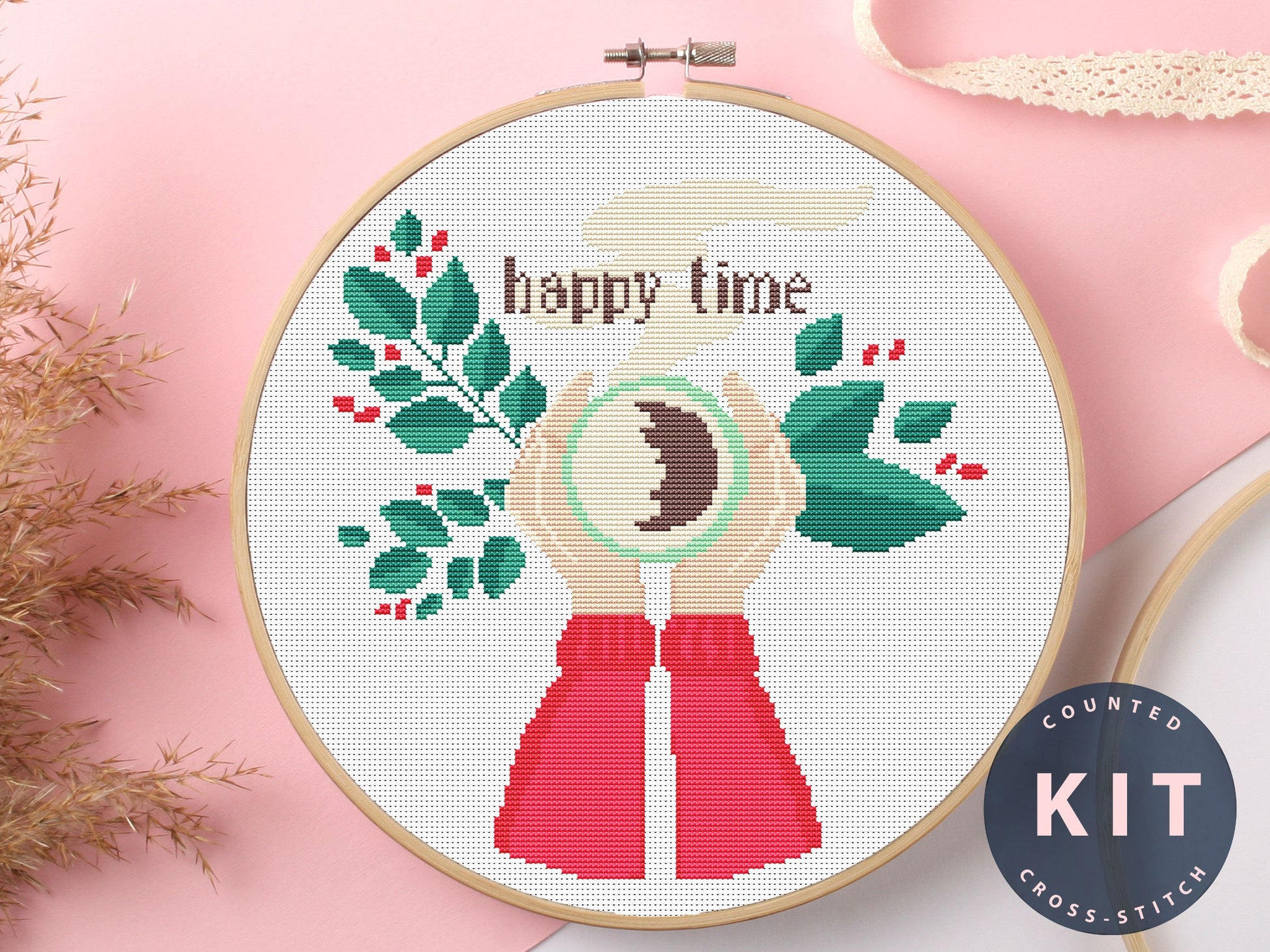 Happy Time Cross Stitch Kit Beginner #KEMX069