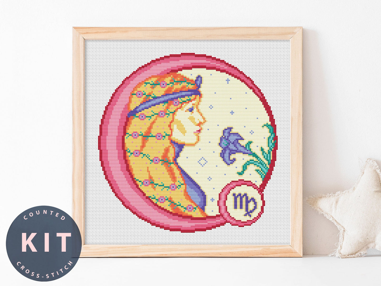 Zodiac Virgo Cross Stitch Kit Beginner #KEMX266