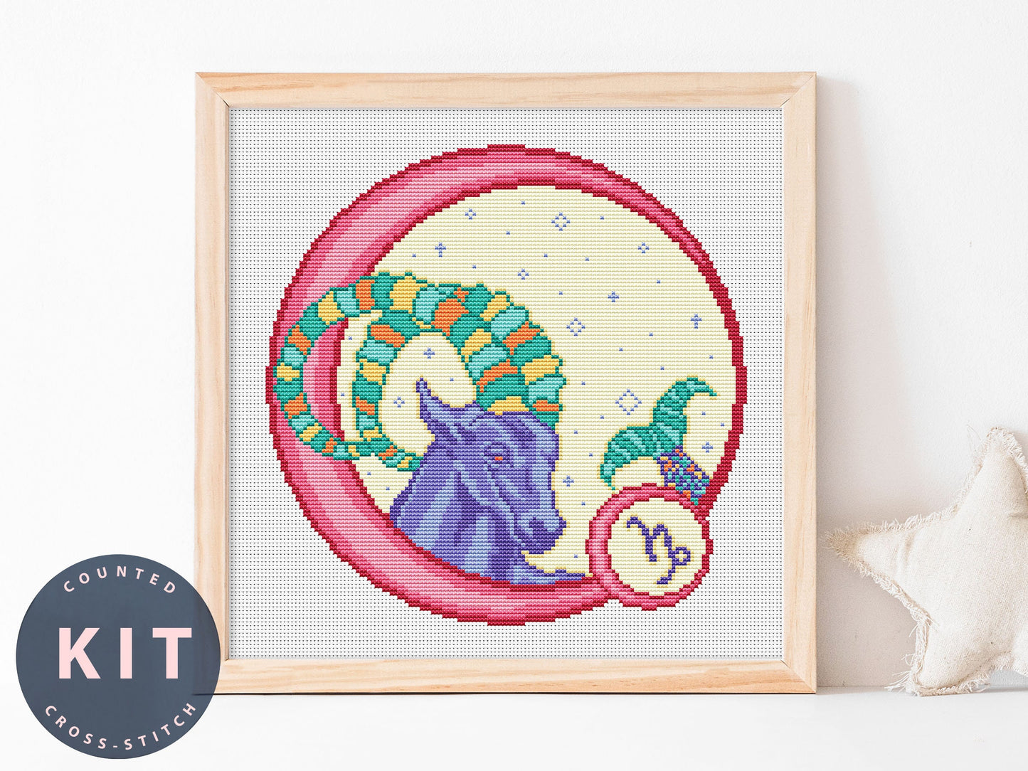 Zodiac Capricorn Cross Stitch Kit Beginner #KEMX265