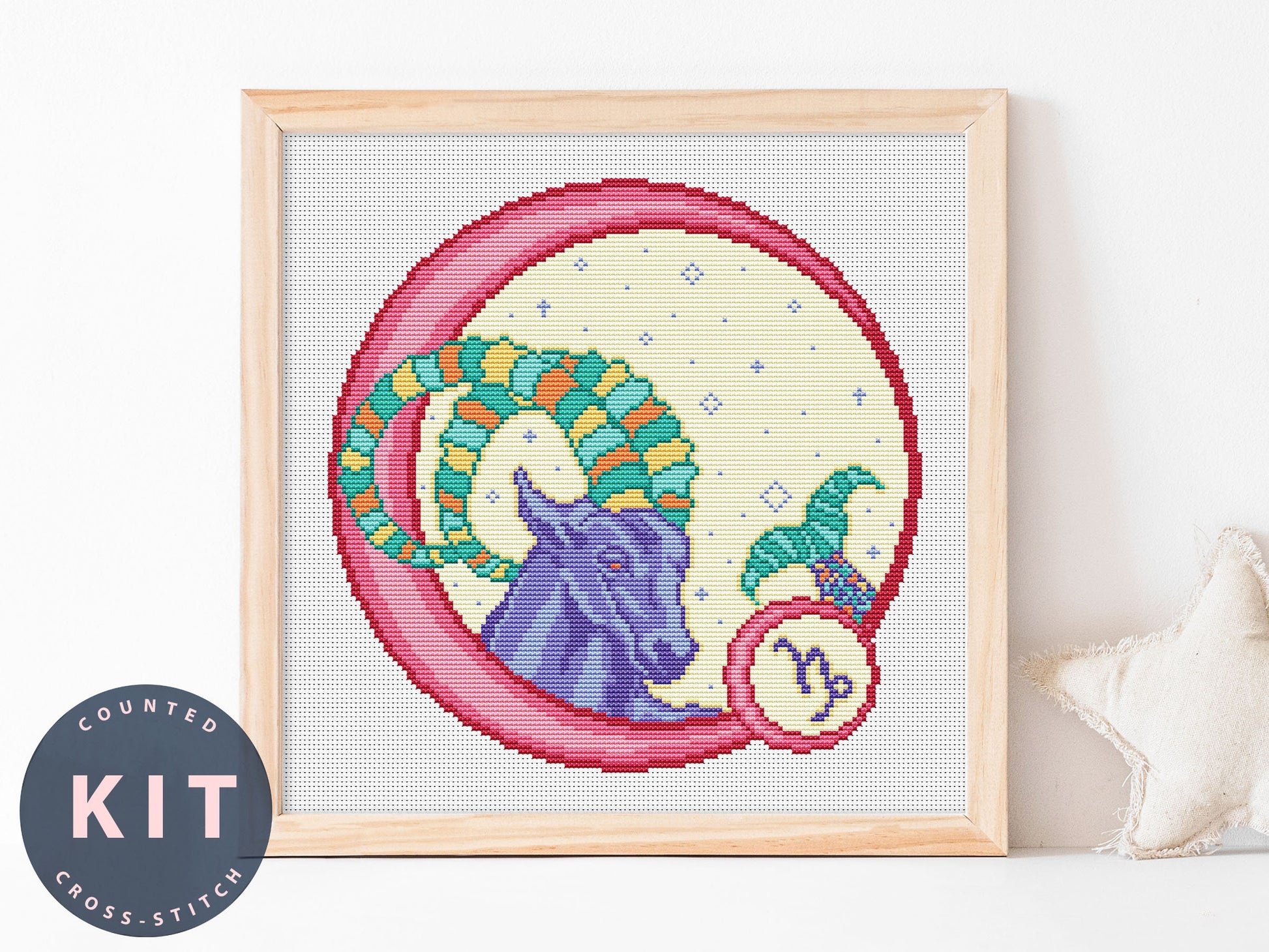 Zodiac Capricorn Cross Stitch Kit Beginner #KEMX265