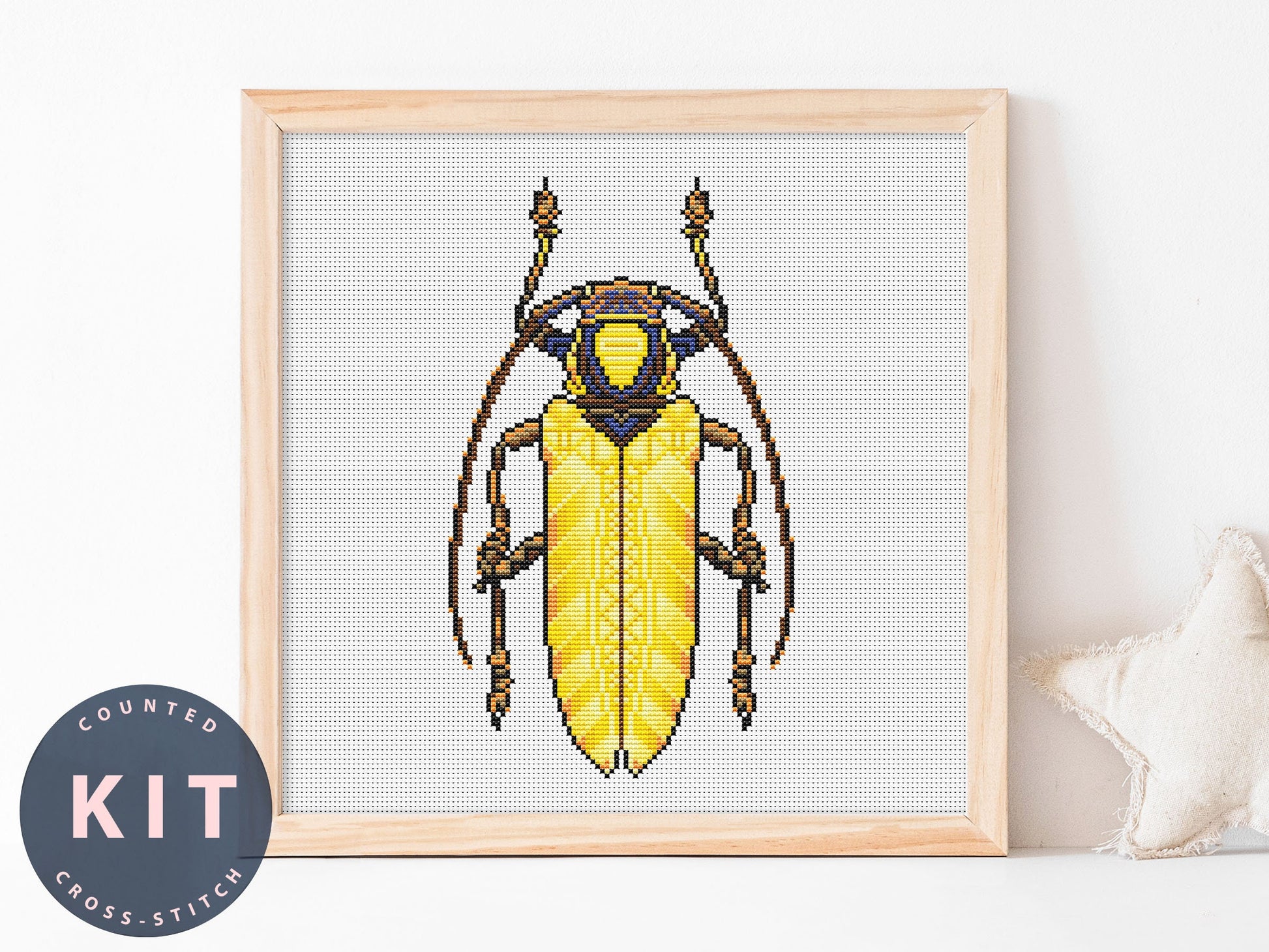 Prosopocera Lusia Bug Cross Stitch Kit | Beginner Counted Embroidery