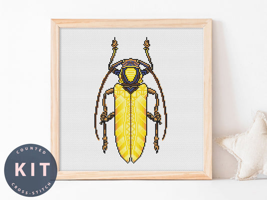 Prosopocera Lusia Bug Cross Stitch Kit | Beginner Counted Embroidery