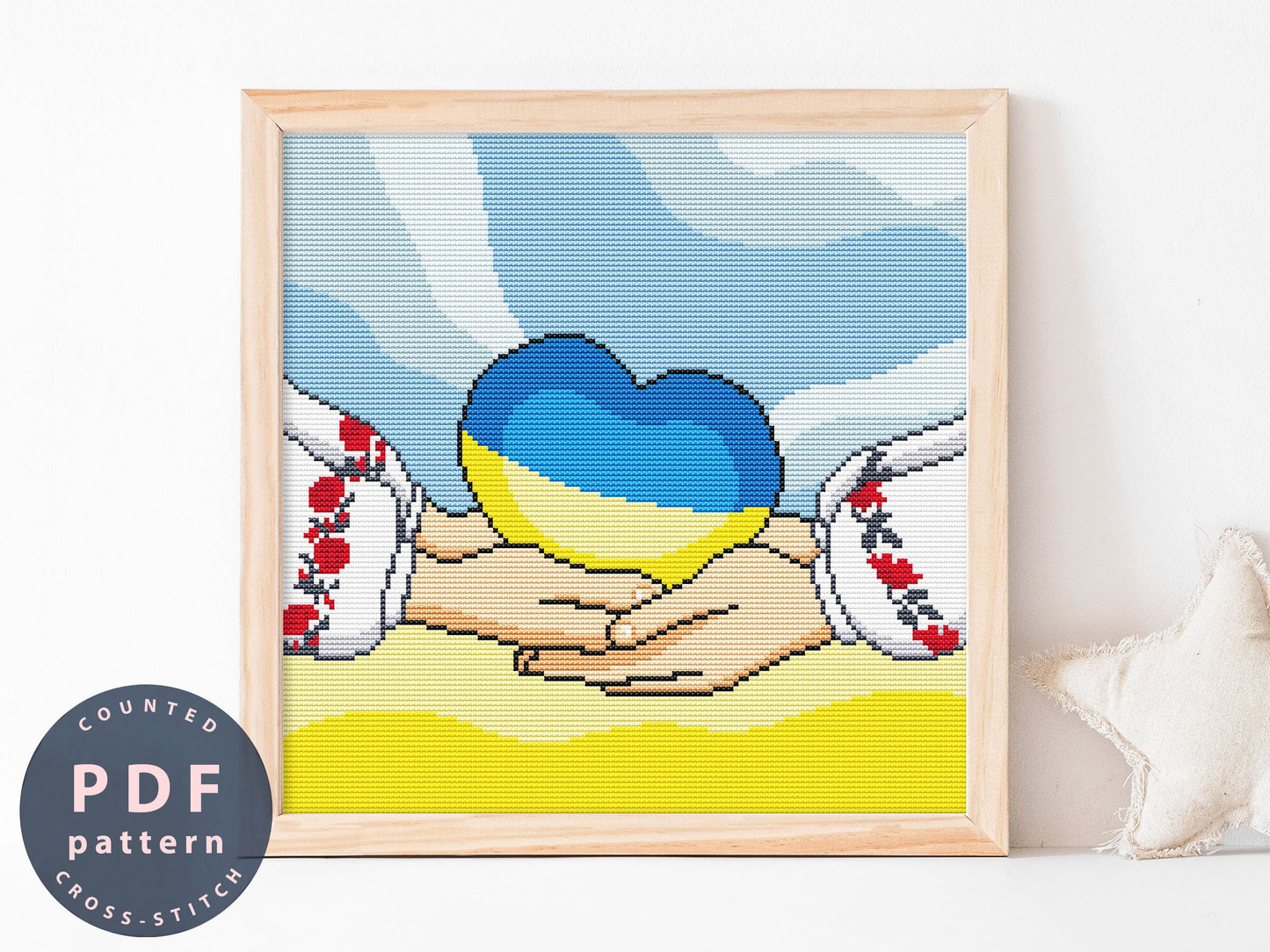 Cross Stitch Pattern Heart in Hands #340