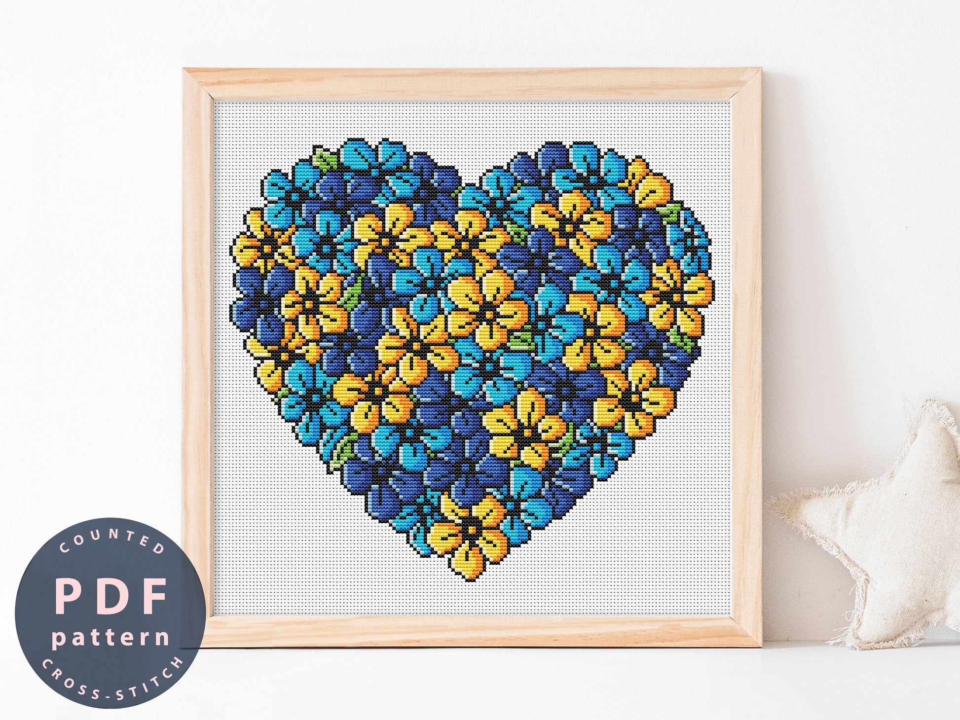 Cross Stitch Pattern Heart Of Flowers PDF #357