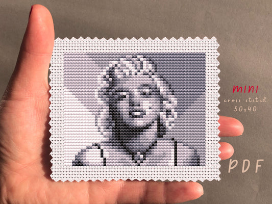 Marilyn Monroe Cross Stitch Pattern: Beginner Embroidery (PDF Pattern)
