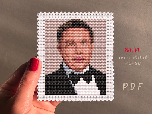 Elon Musk Cross Stitch Pattern: Beginner Embroidery (PDF Pattern)