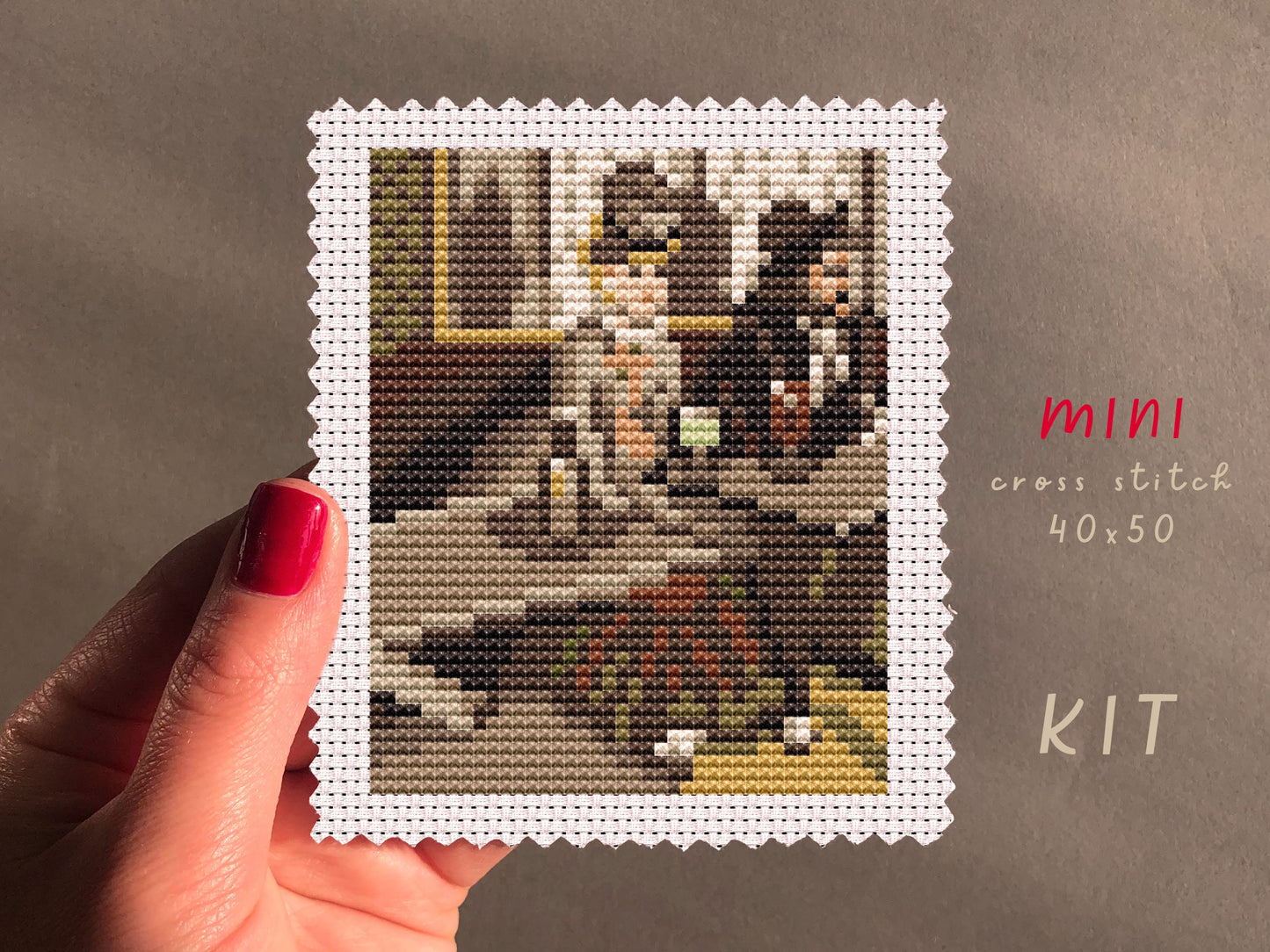 Edgar Degas: The Absinthe Drinker Cross Stitch Kit - Beginner Embroidery