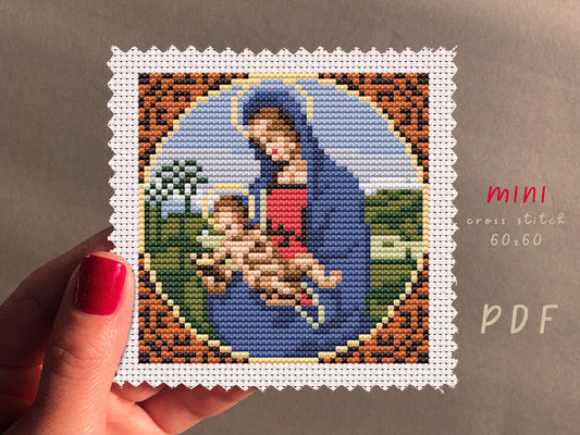 Madonna Conestabile Cross Stitch Pattern: DIY Embroidery (PDF Pattern)