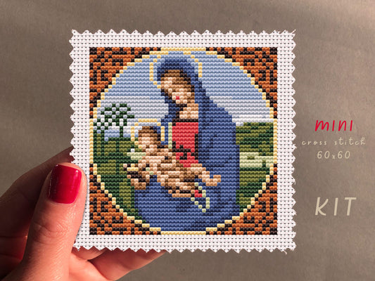 Madonna Conestabile Cross Stitch Kit: DIY Embroidery Ornament