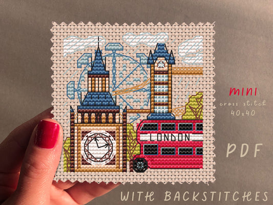 London City Cross Stitch Pattern: DIY Needlepoint (PDF Pattern)