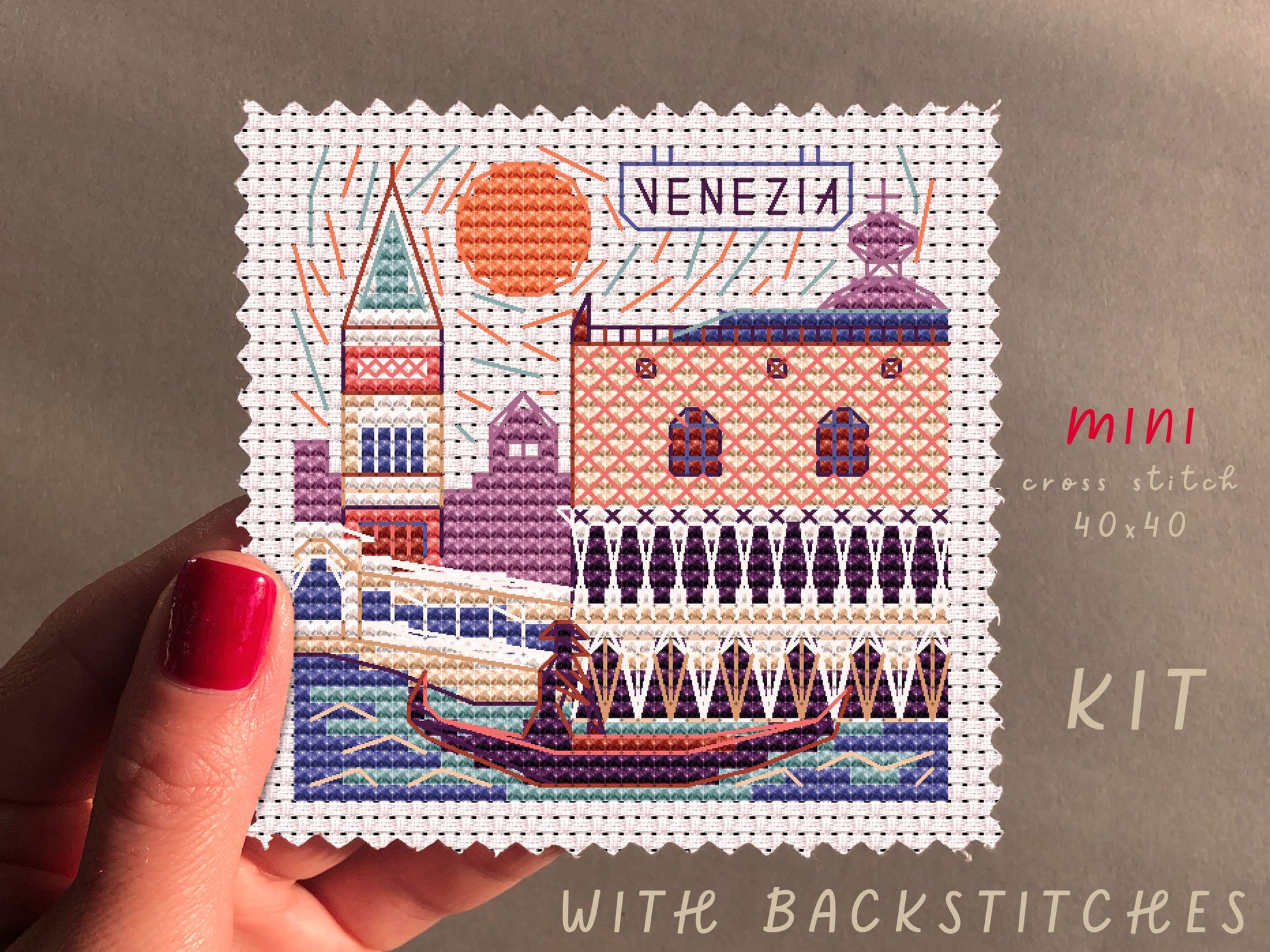 Mini City Venezia Cross Stitch Kit: DIY Season Sampler
