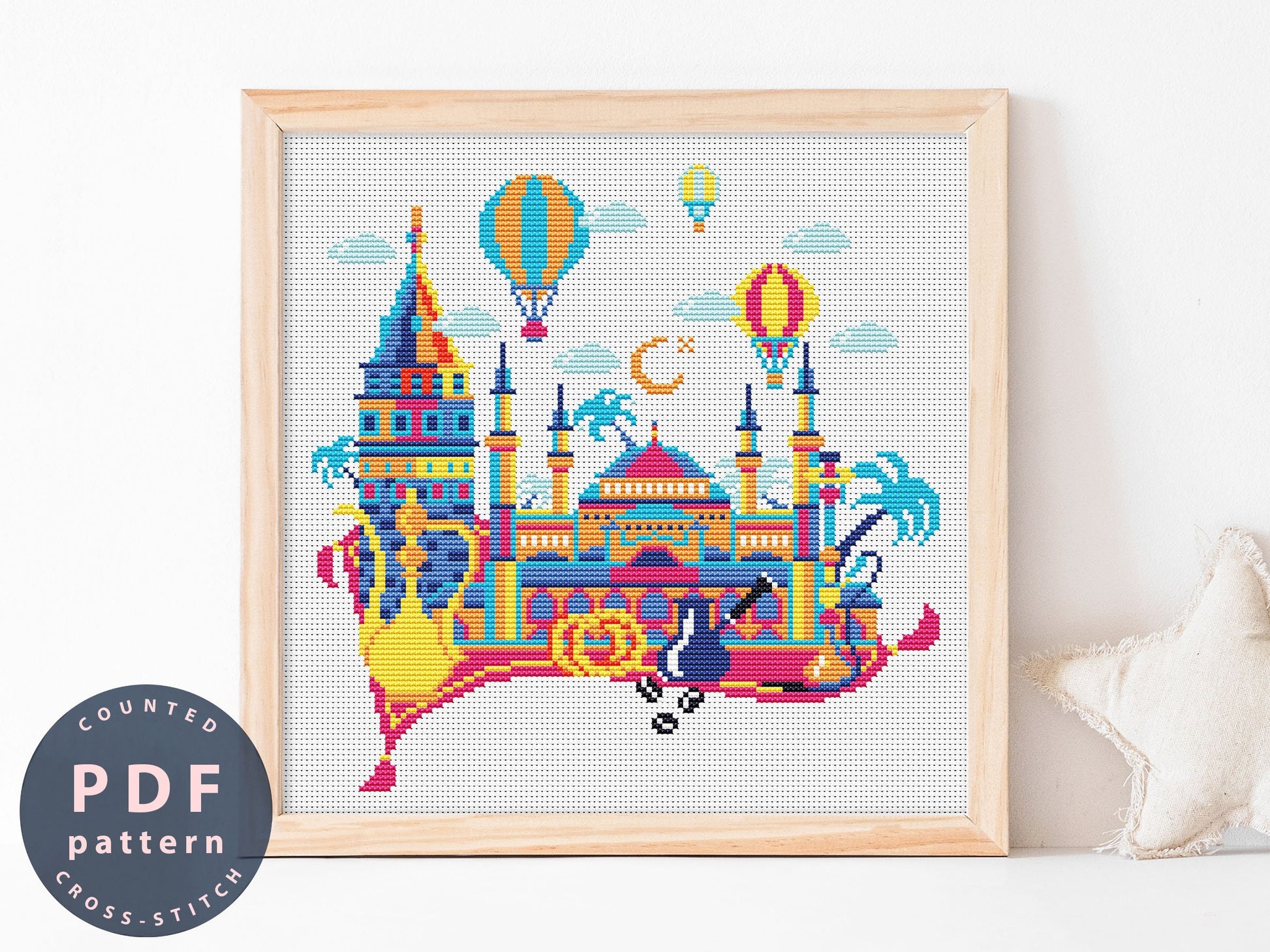 Turkey Cross Stitch Pattern: Colorful City DIY (PDF Pattern)